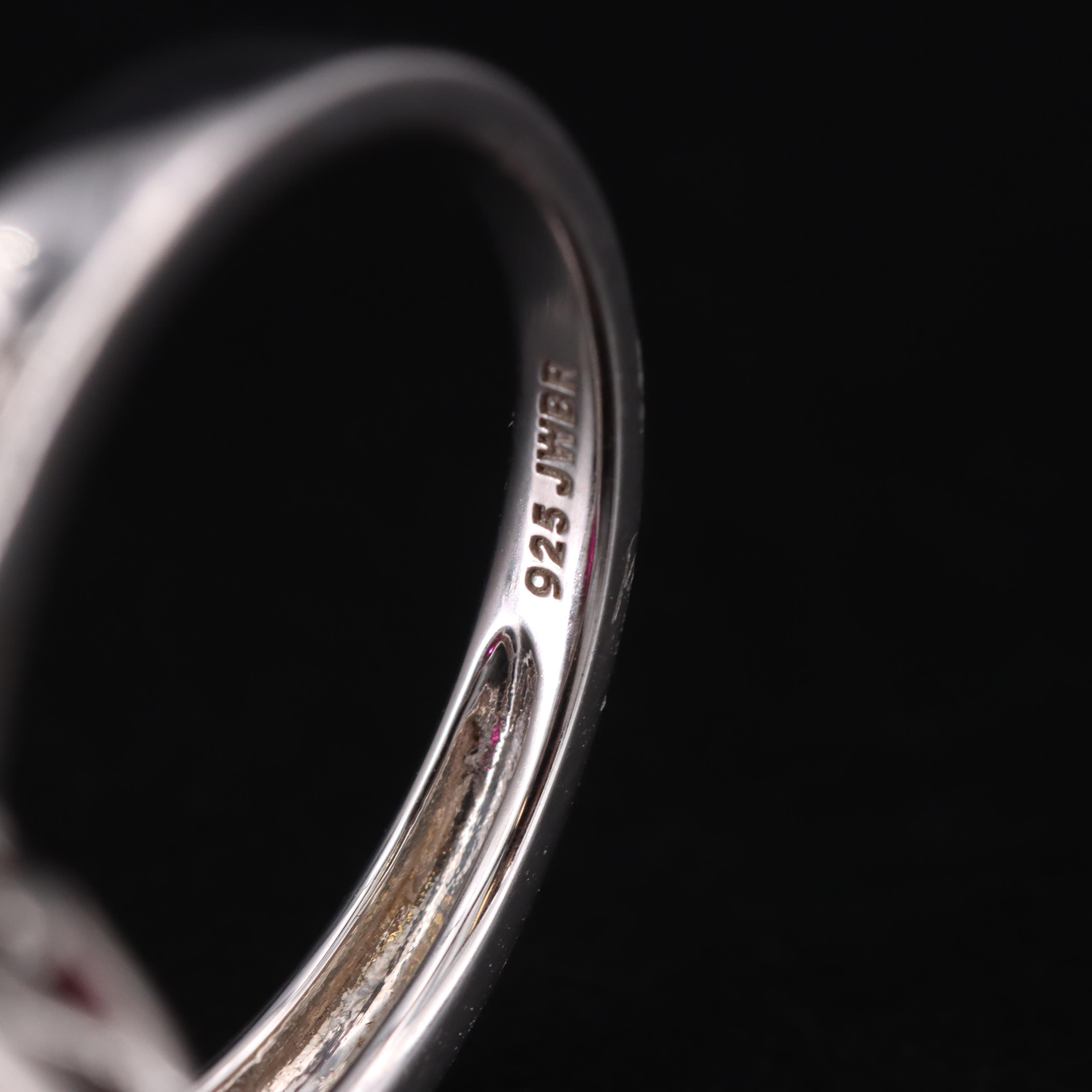 Sterling Ruby and White Sapphire Ring