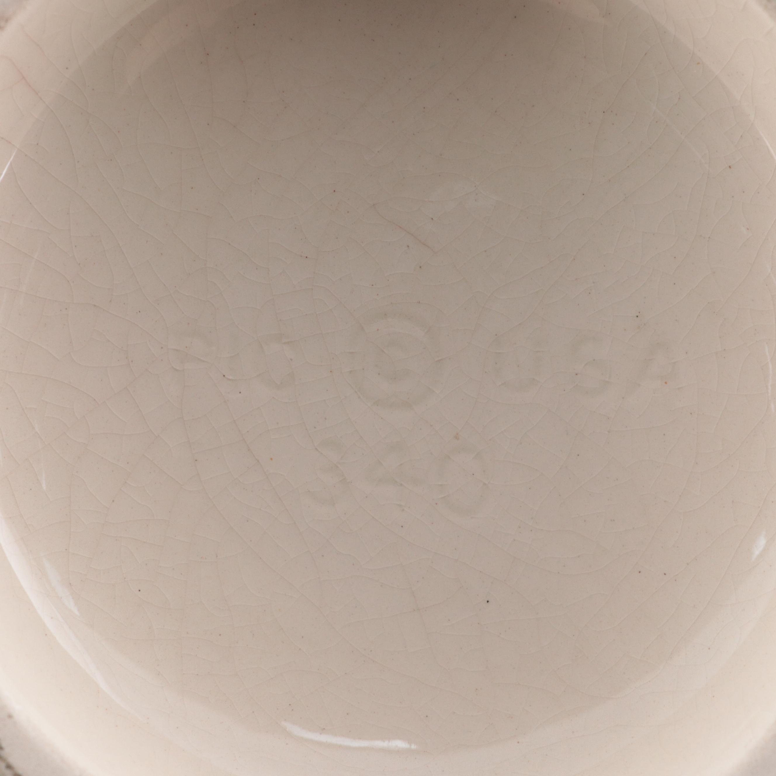 USA Pottery Transfer-Decorated Birds and Camellias Earthenware Ginger Jar