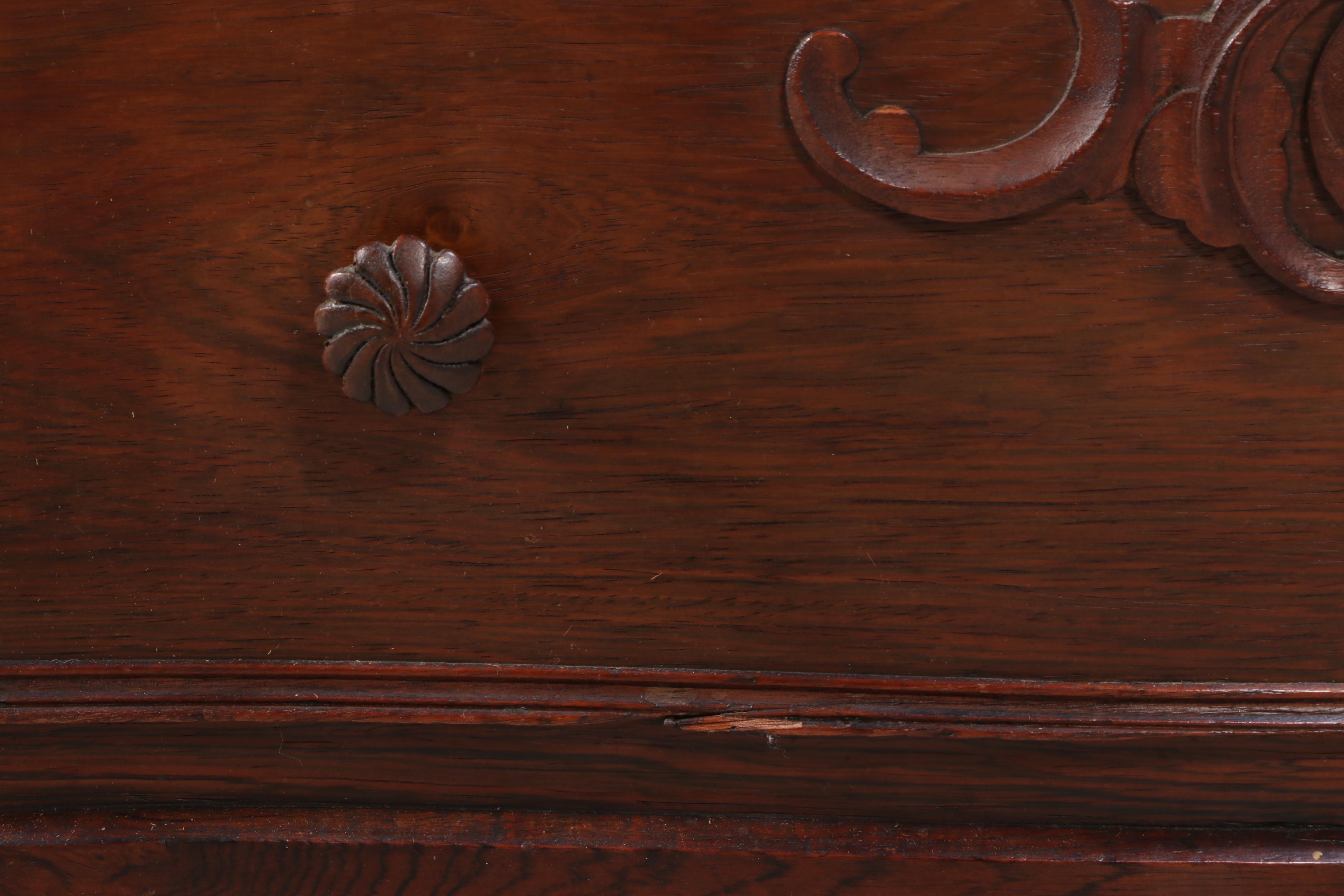 American Rococo Revival Walnut Three-Drawer Serpentine Bedside Chest