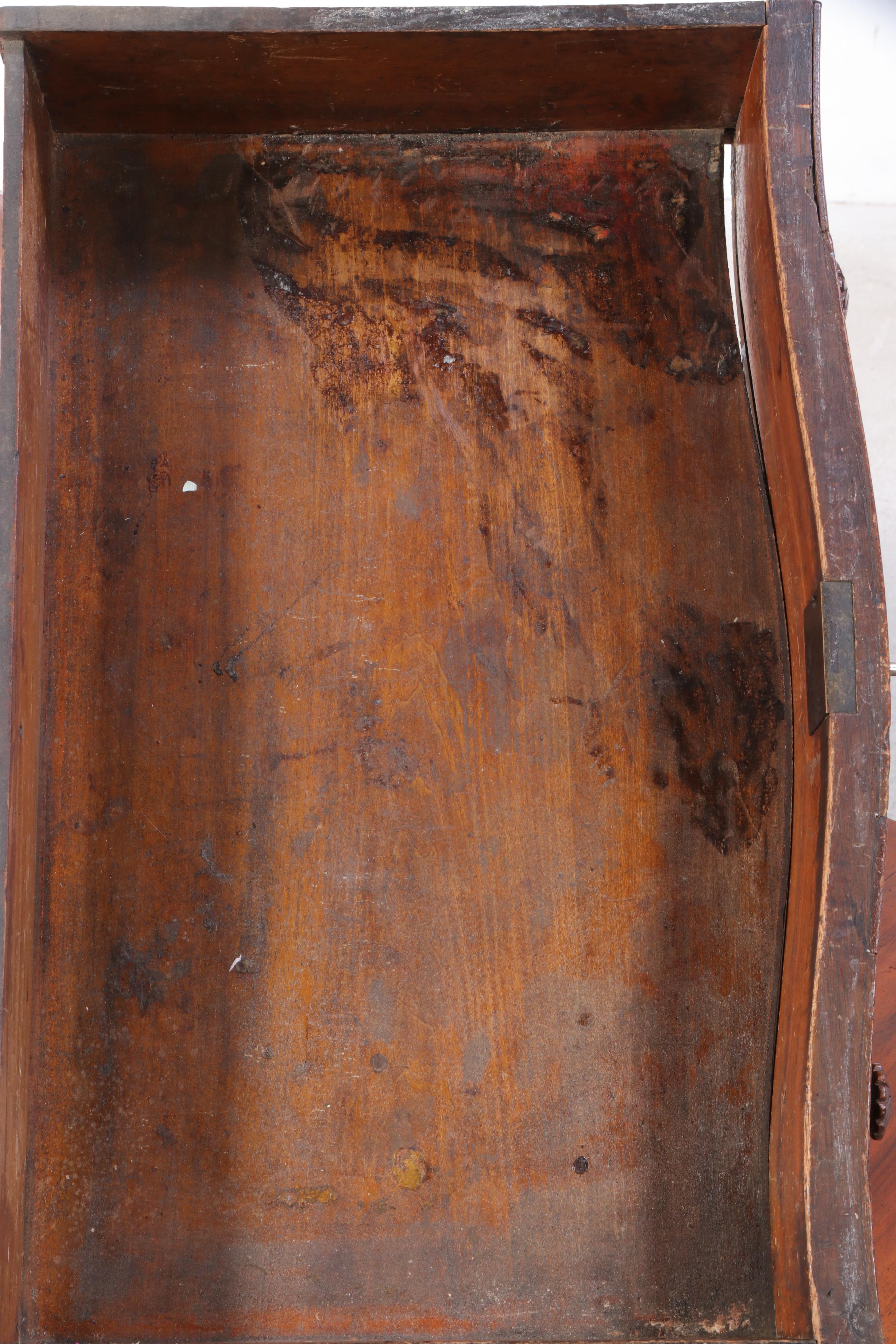 American Rococo Revival Walnut Three-Drawer Serpentine Bedside Chest