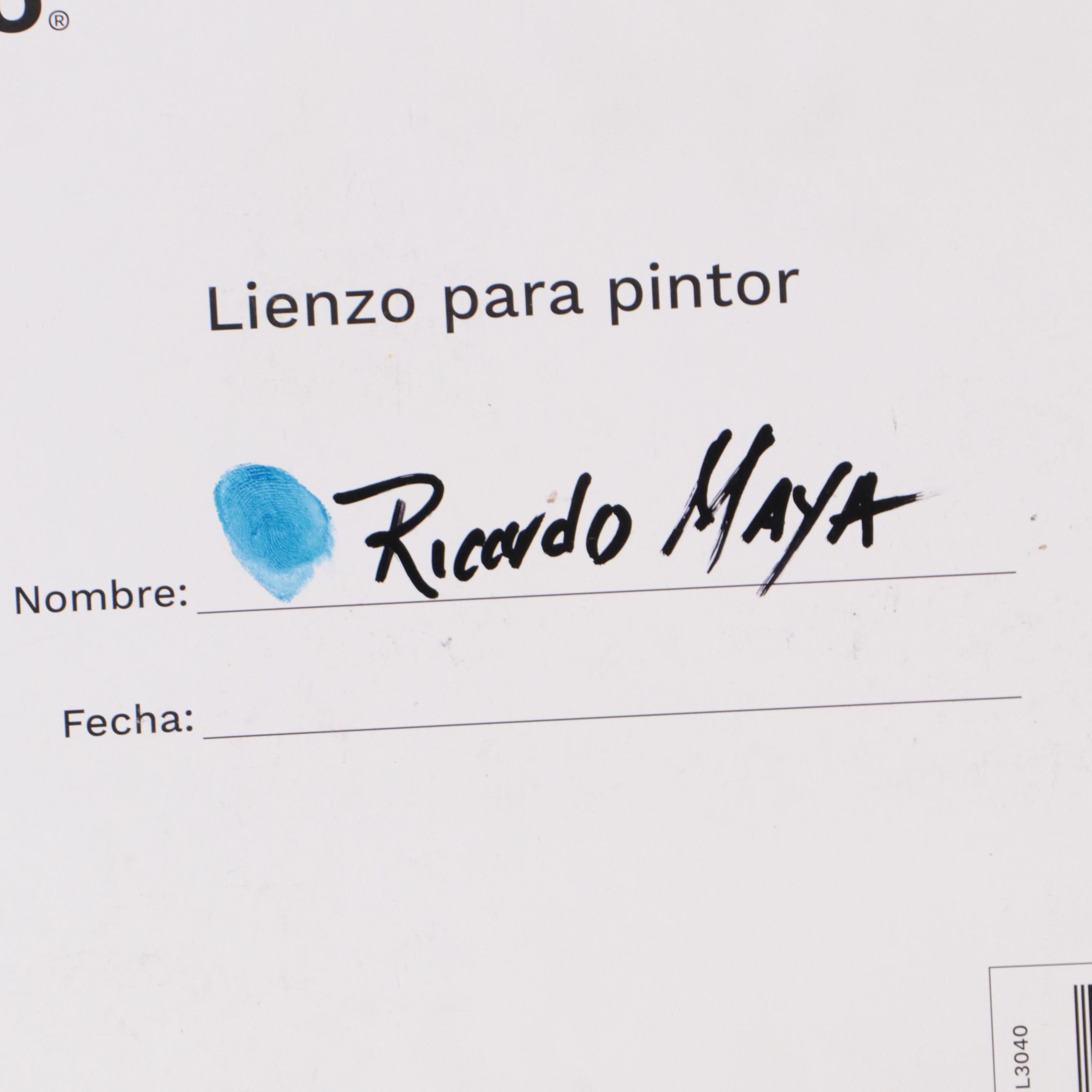 Ricardo Maya Acrylic Portrait, 21st Century