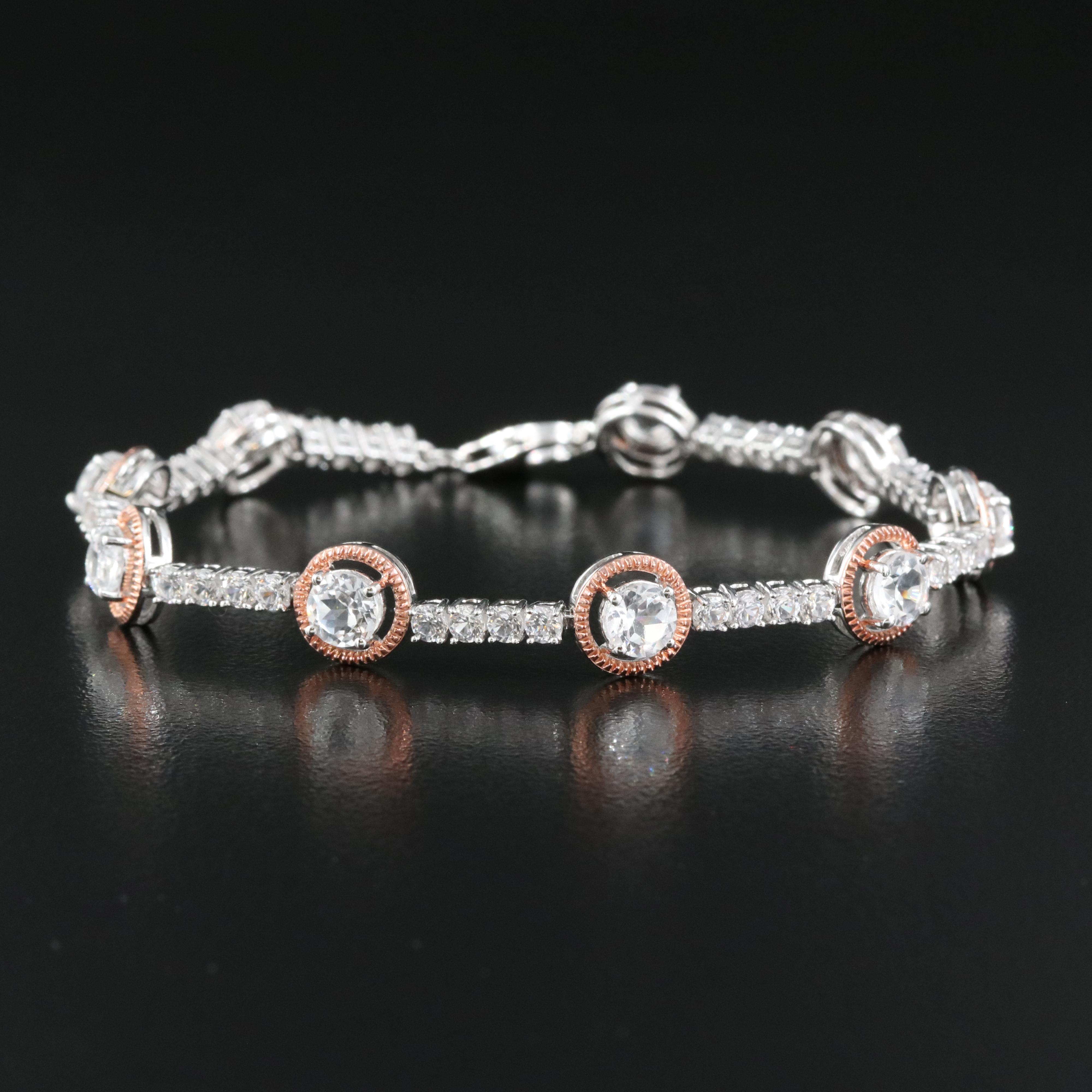 Sterling Sapphire Station Bracelet