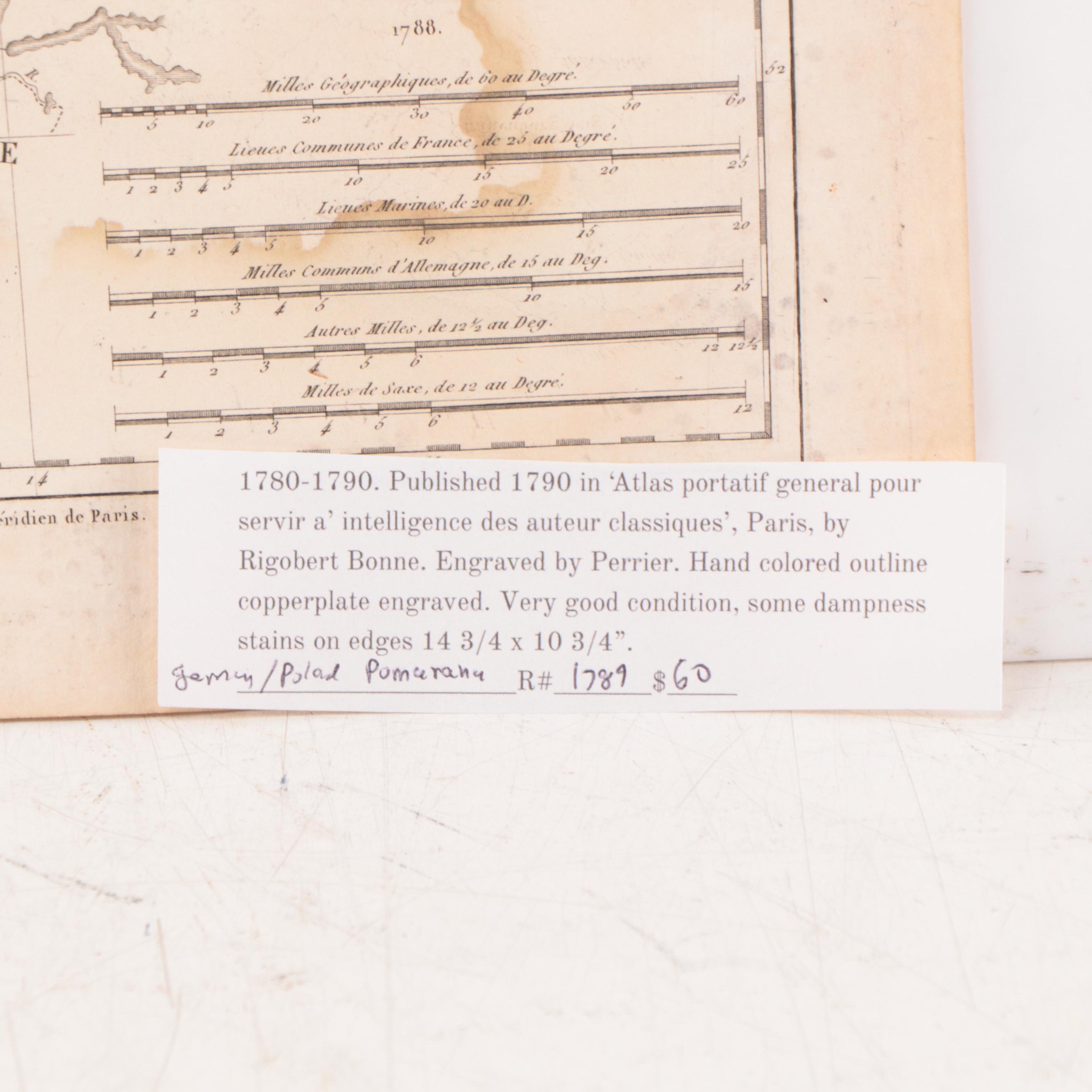 Rigobert Bonne Hand-Colored Map "Le Nord du Cercle de la Haute Saxe. Partie Est"