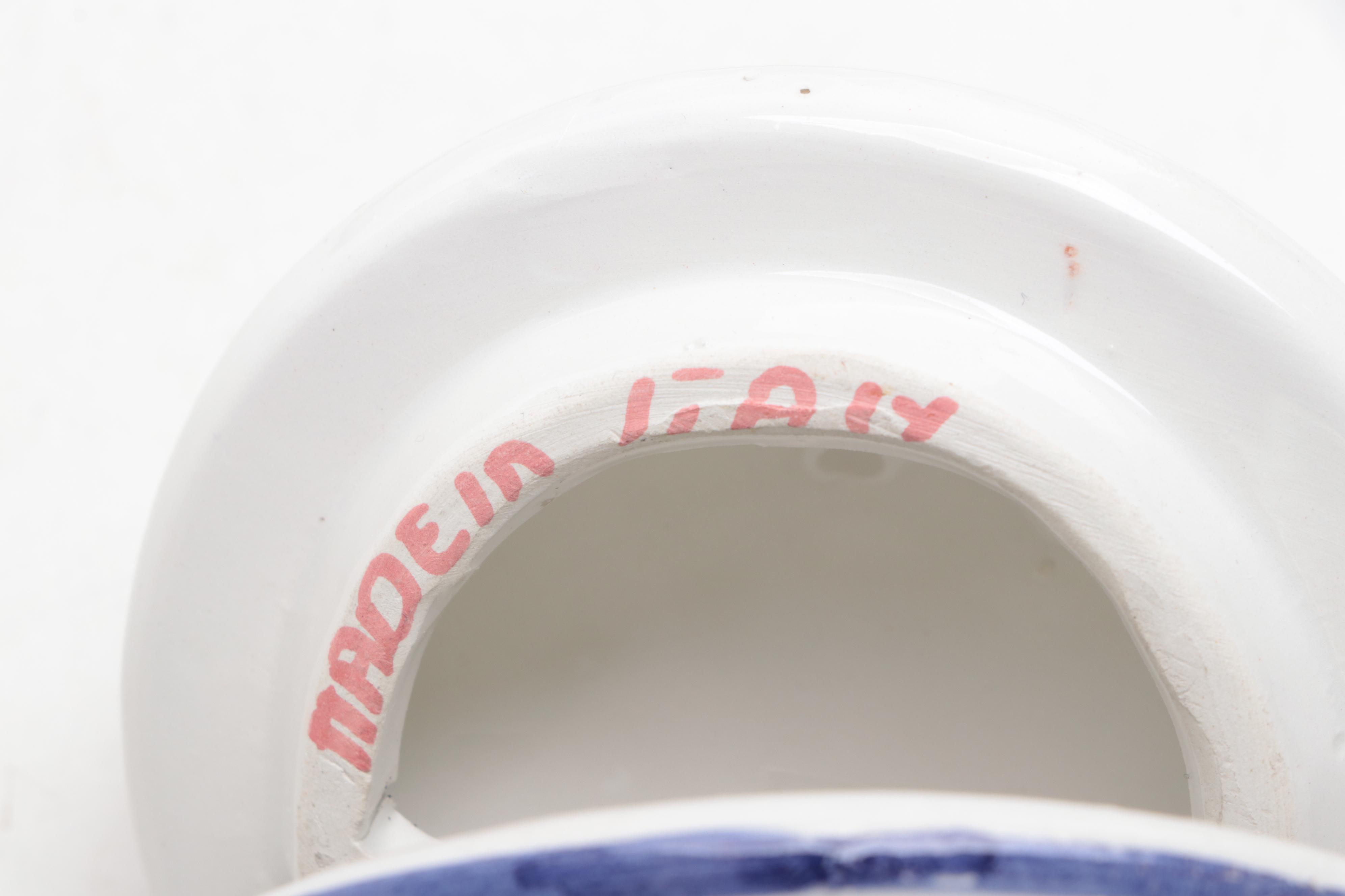 Blue and White Ceramic Fountain, Wedgwood "Countryside" Plate and More