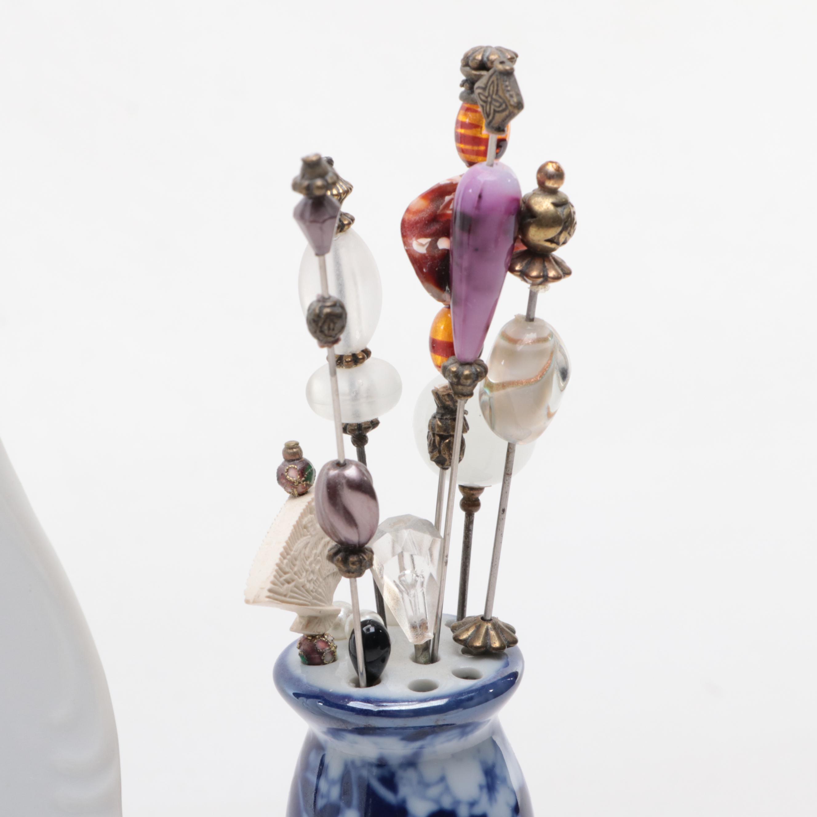 Blue and White Ceramic Fountain, Wedgwood "Countryside" Plate and More