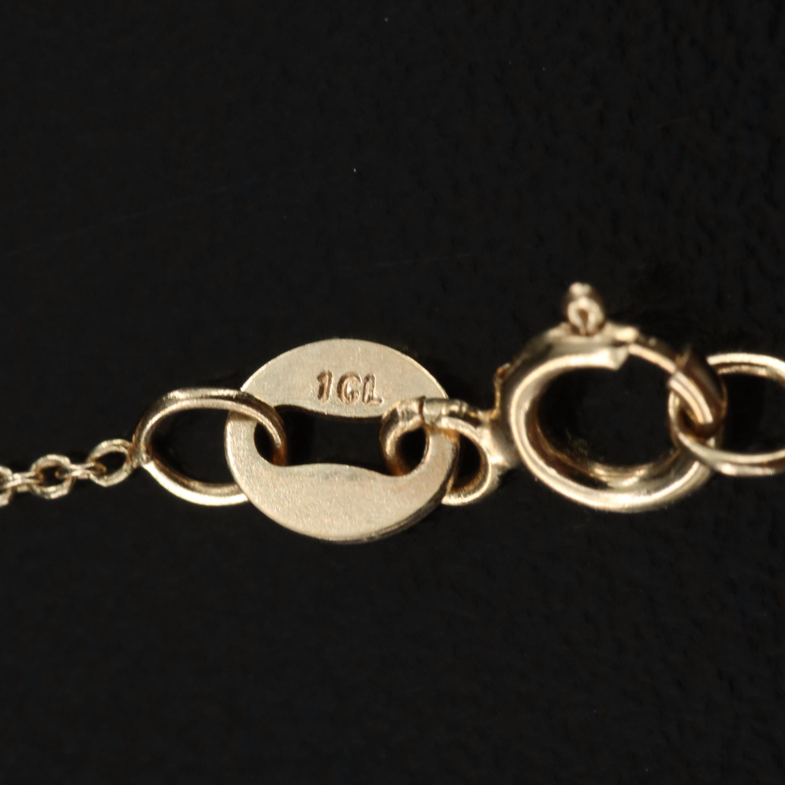 14K 0.02 CT Diamond Textured Pendant Necklace