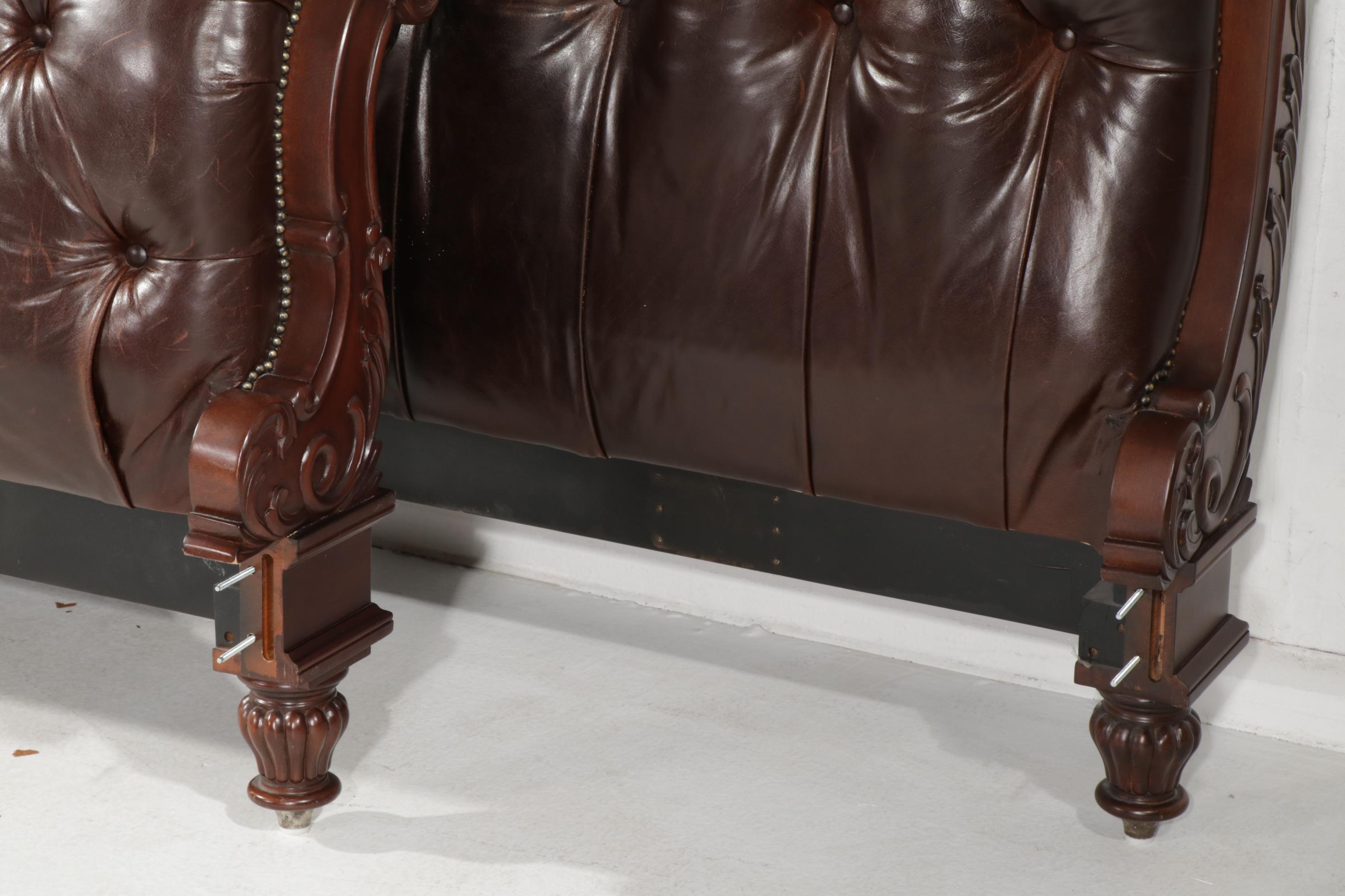 Henredon for Ralph Lauren Home Button-Tufted Leather Bed