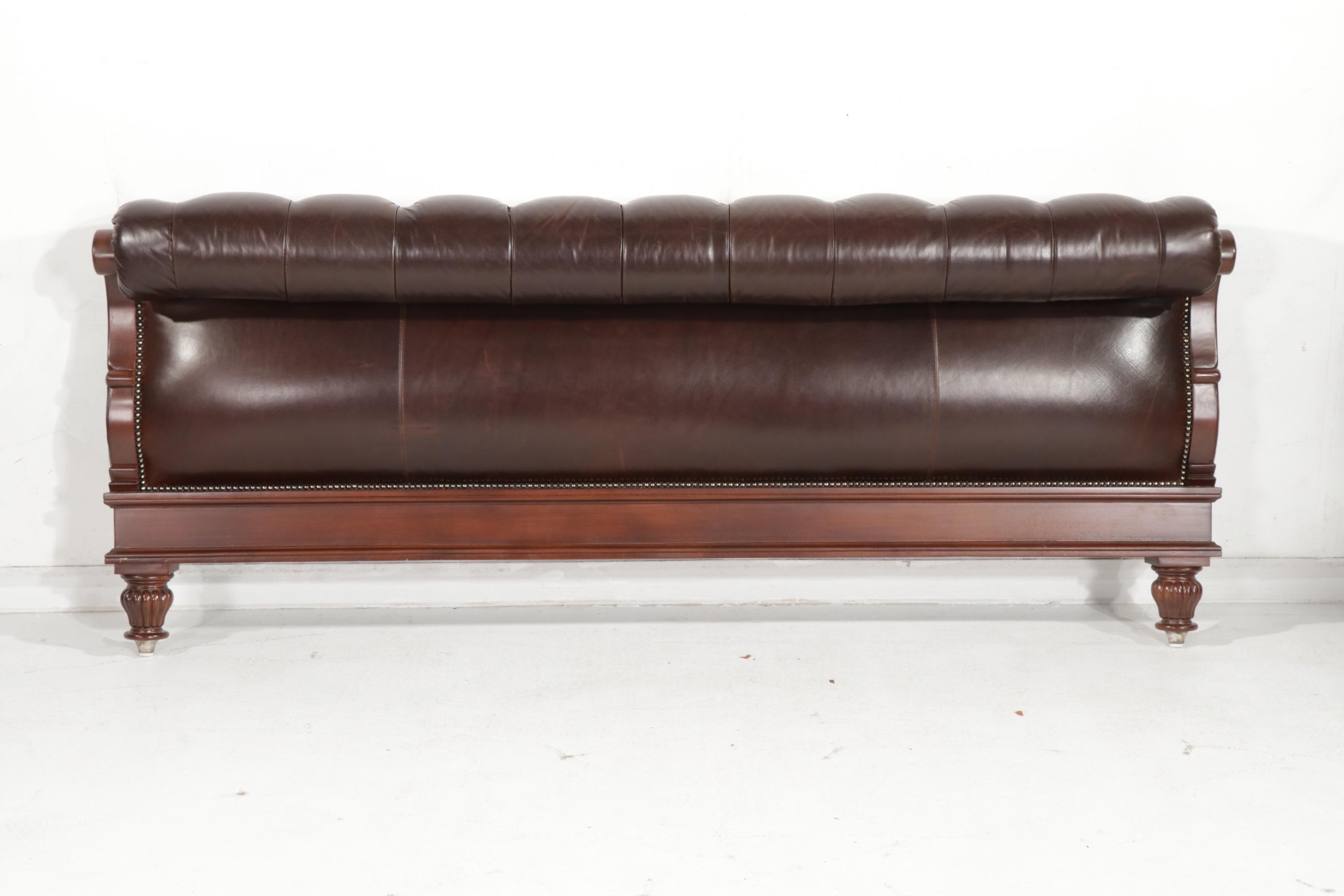 Henredon for Ralph Lauren Home Button-Tufted Leather Bed