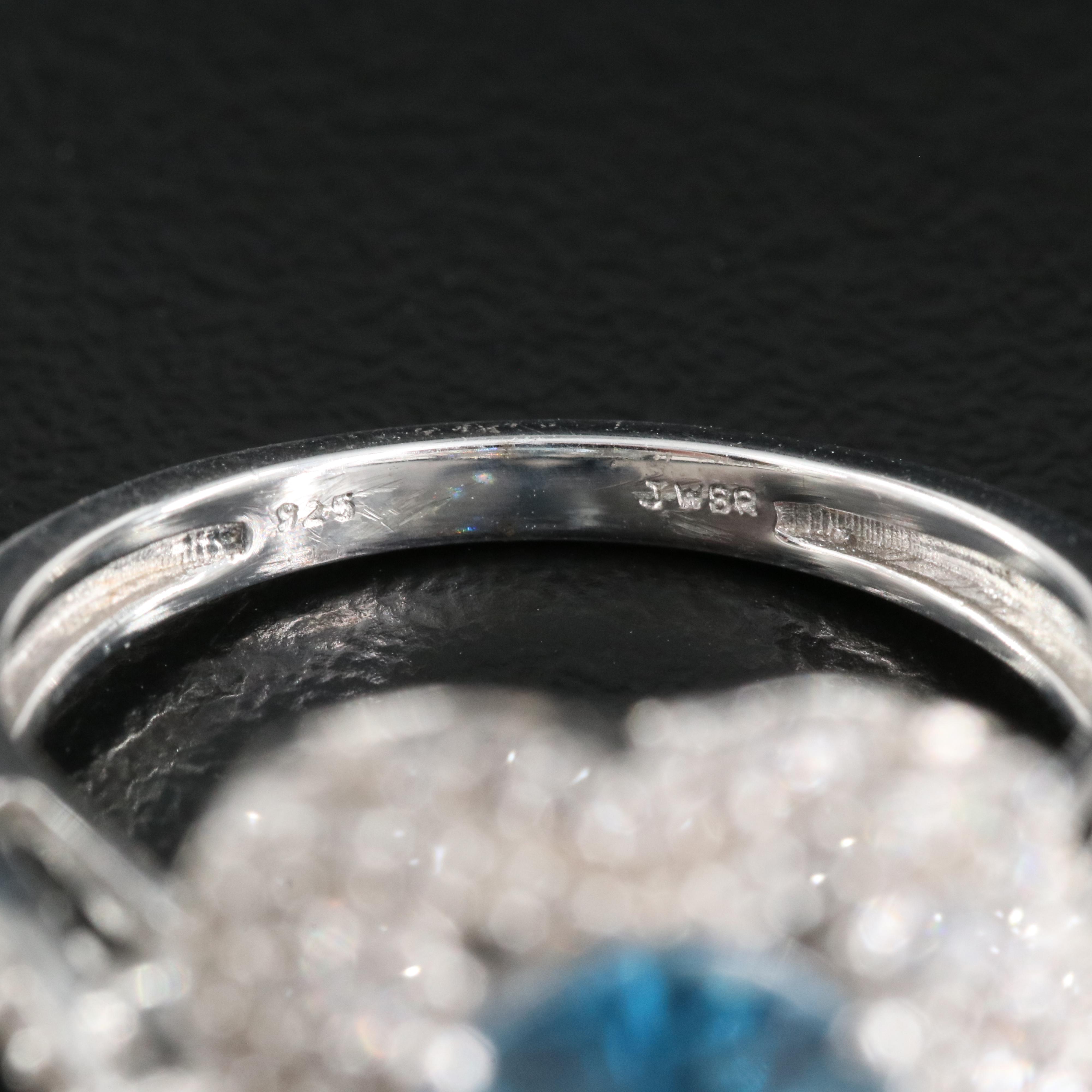 Sterling Swiss Blue Topaz and Sapphire Ring