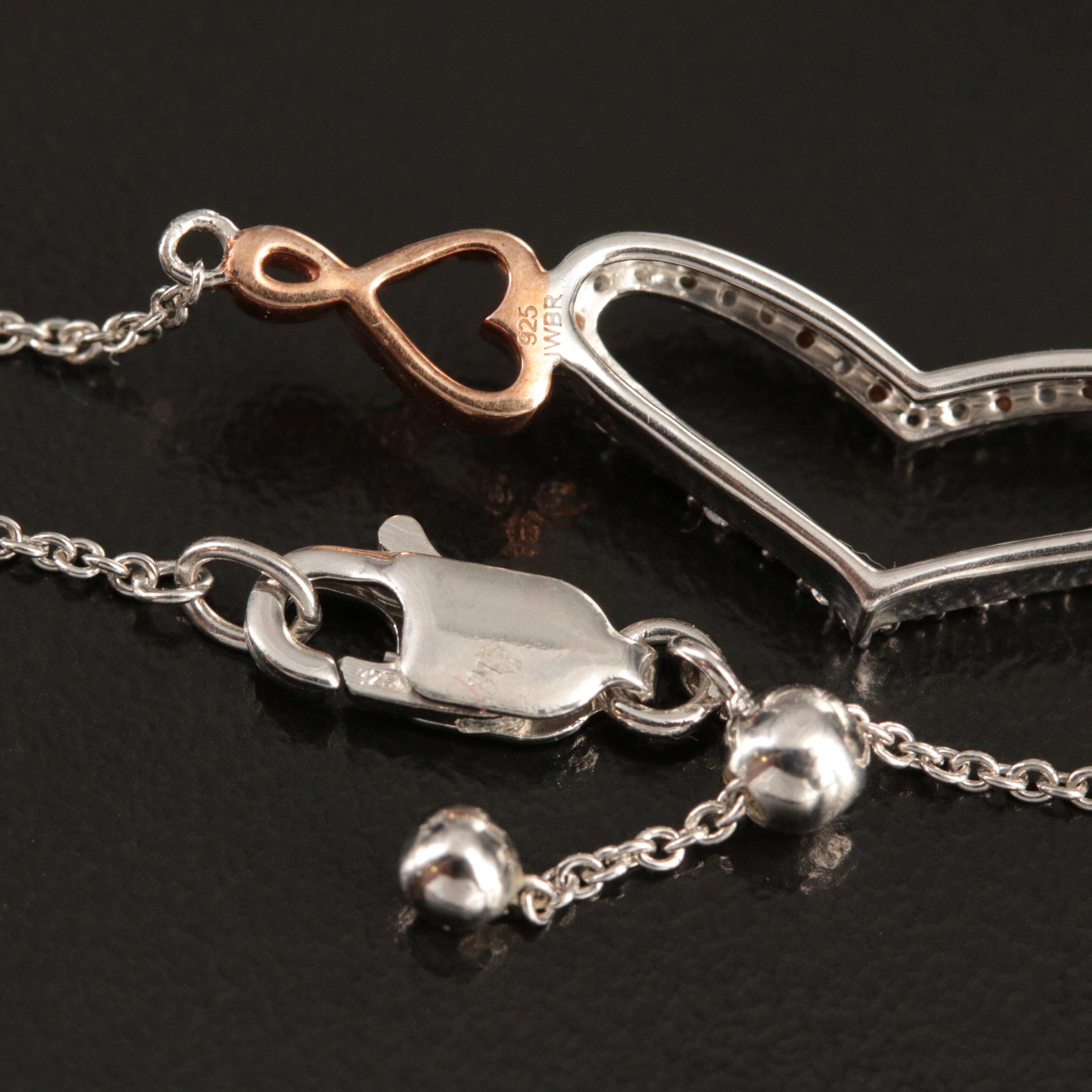 Sterling Sapphire Heart Infinity Bracelet