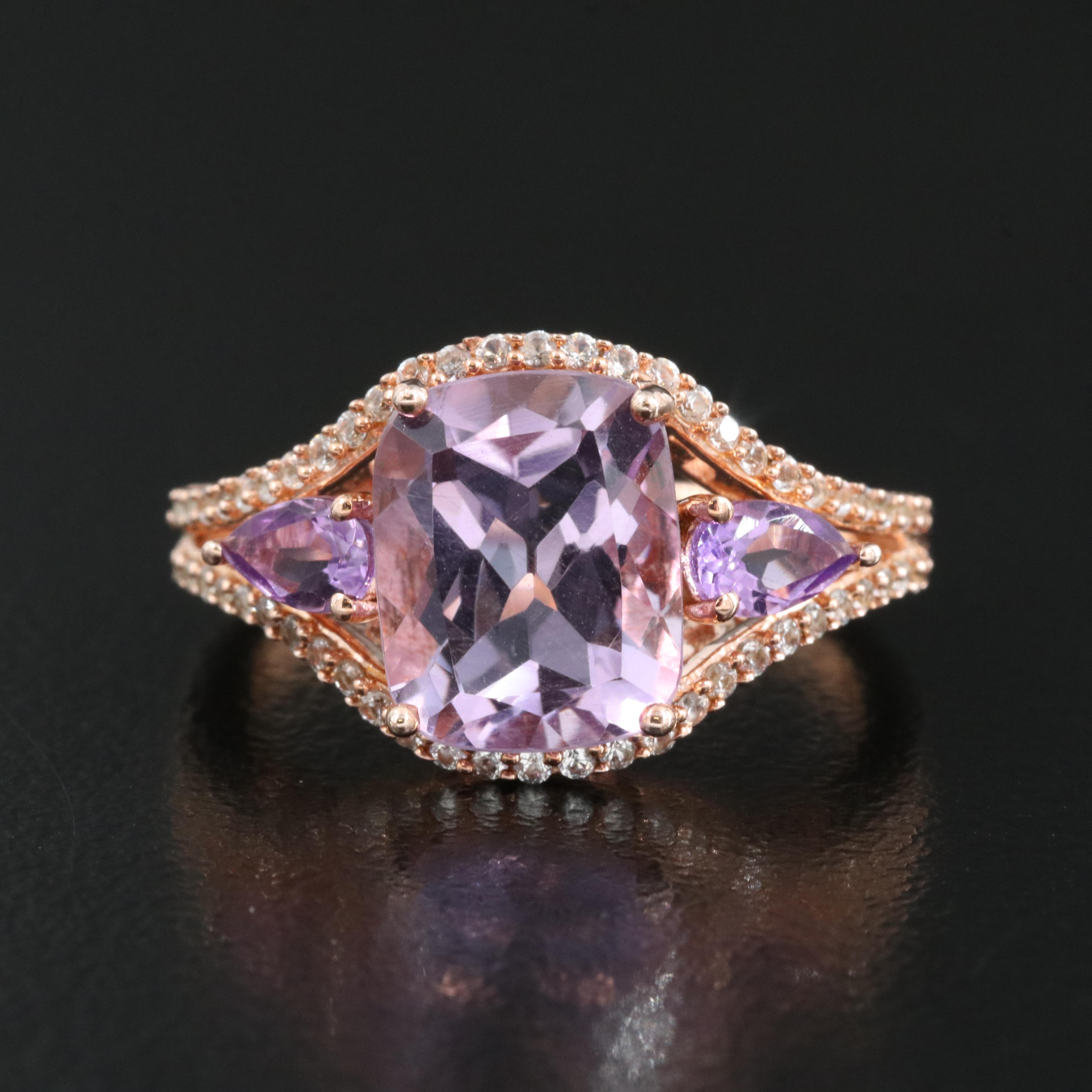 Sterling Amethyst and Sapphire Ring