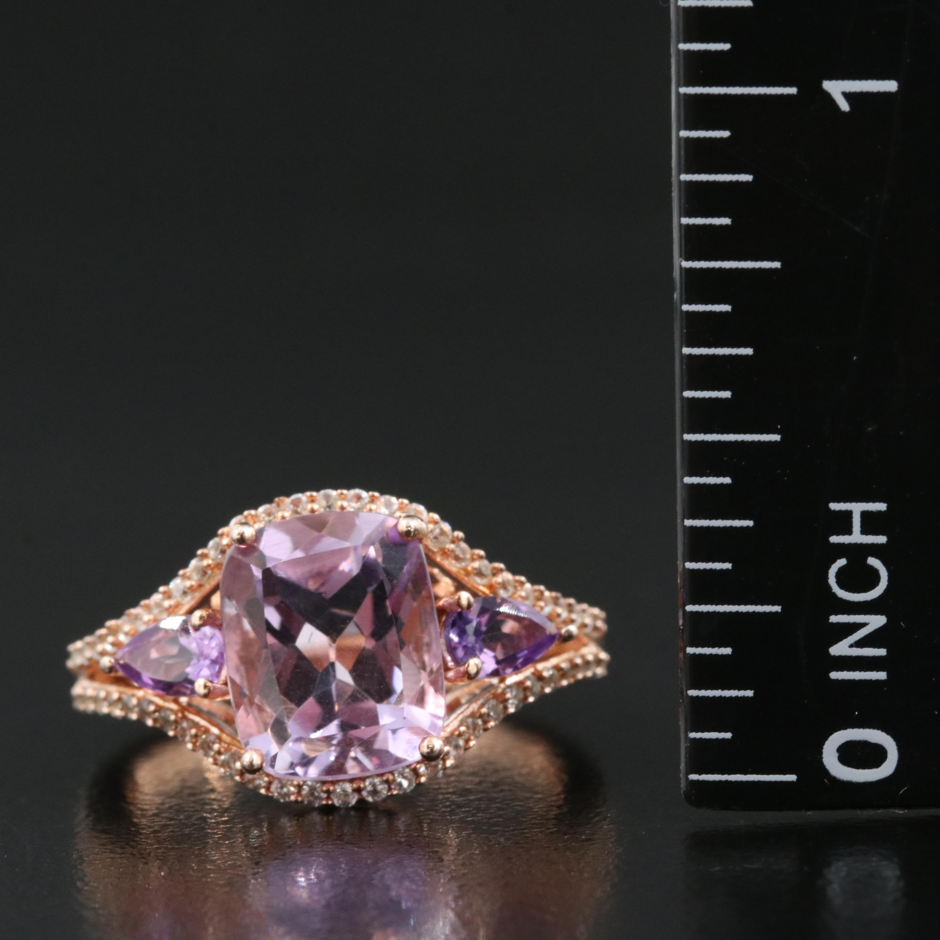 Sterling Amethyst and Sapphire Ring