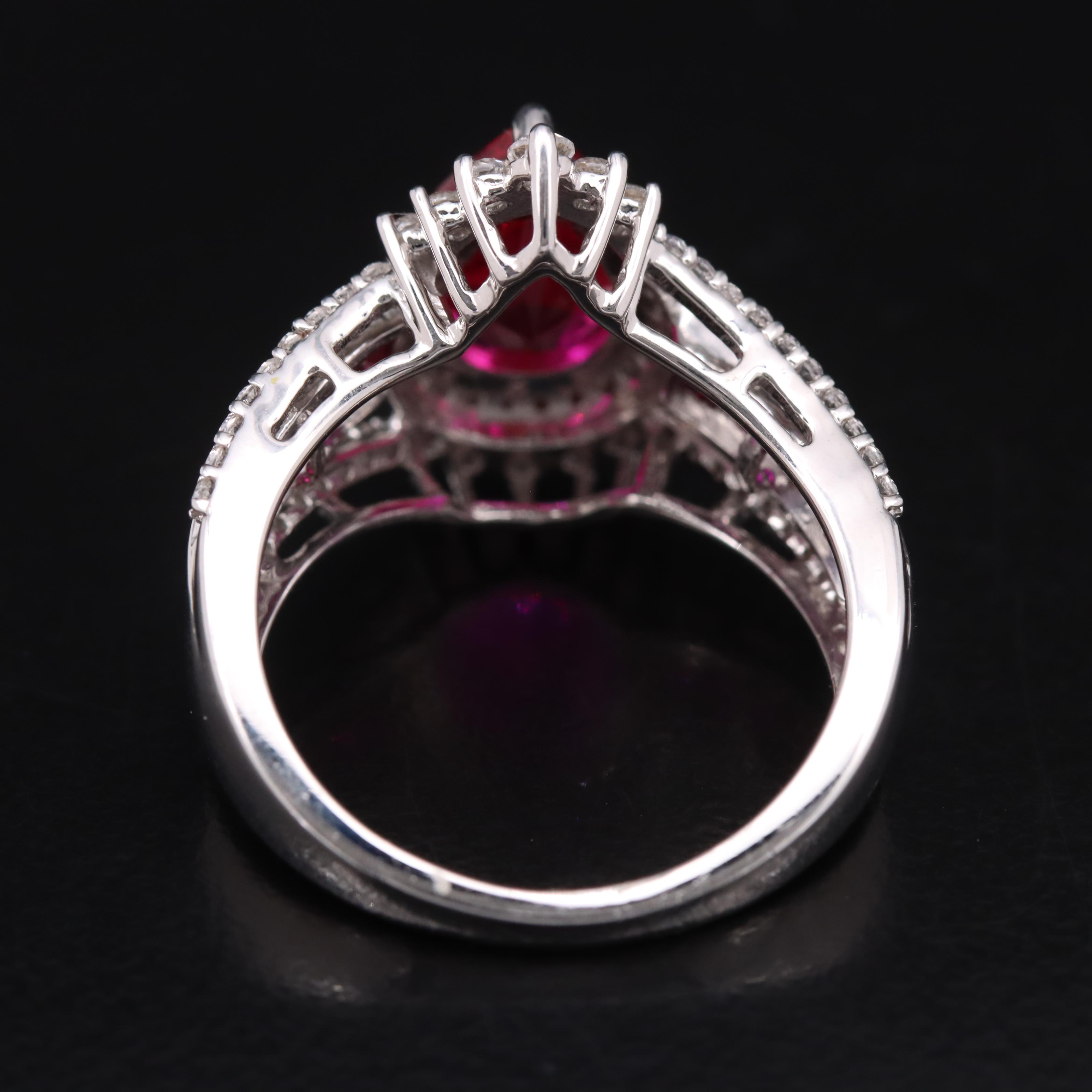 Sterling Ruby and White Sapphire Ring