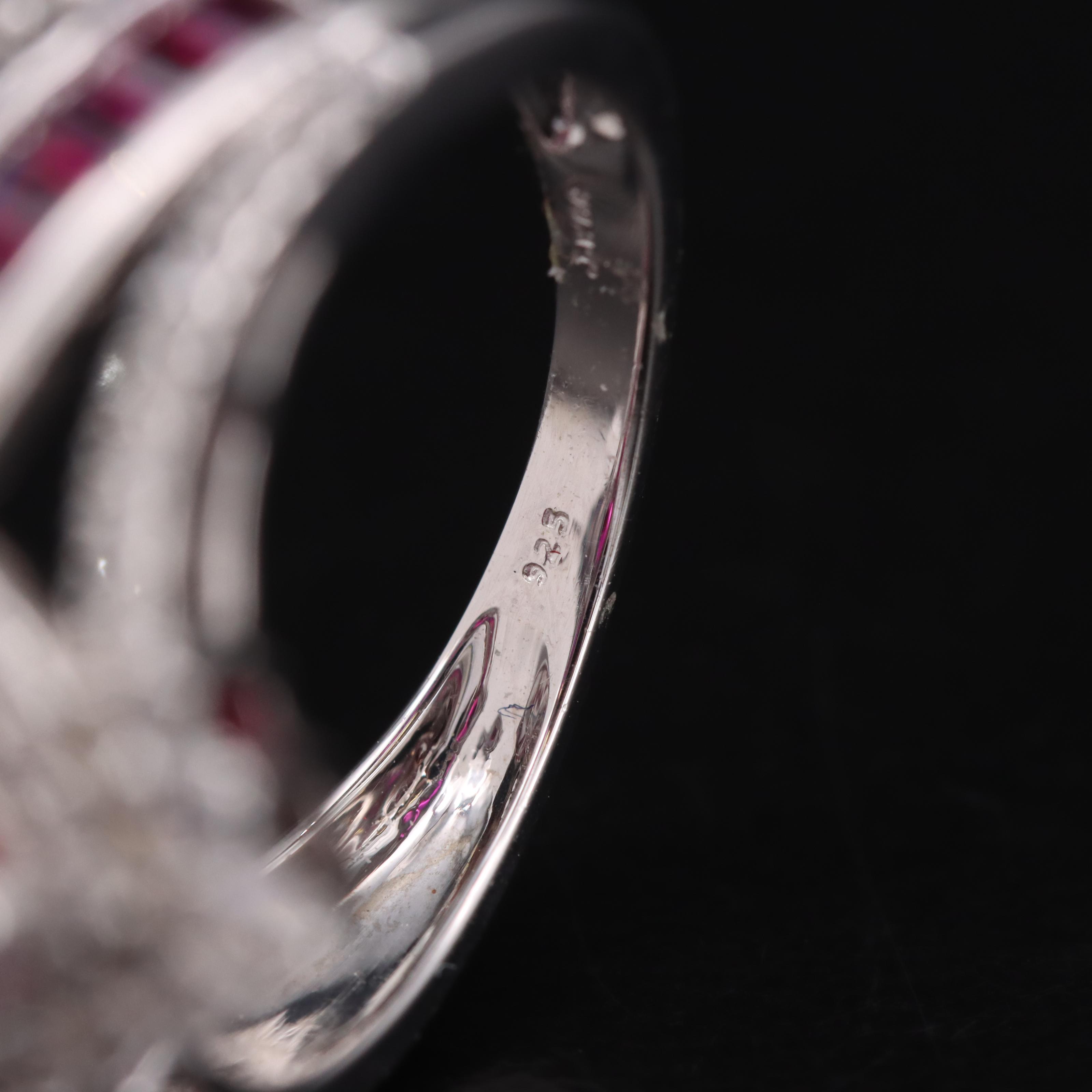 Sterling Ruby and White Sapphire Ring