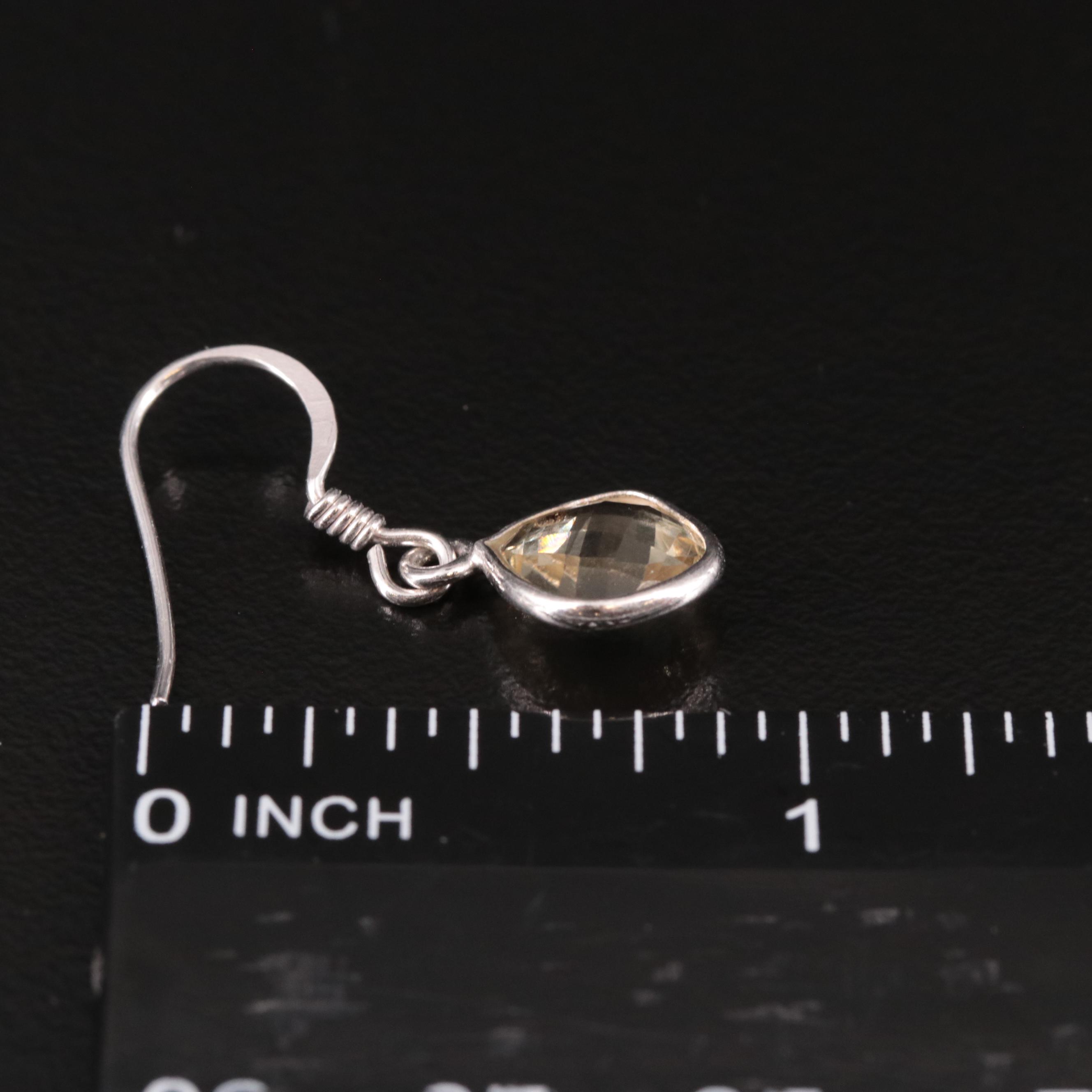 Sterling Silver Citrine Drop Earrings