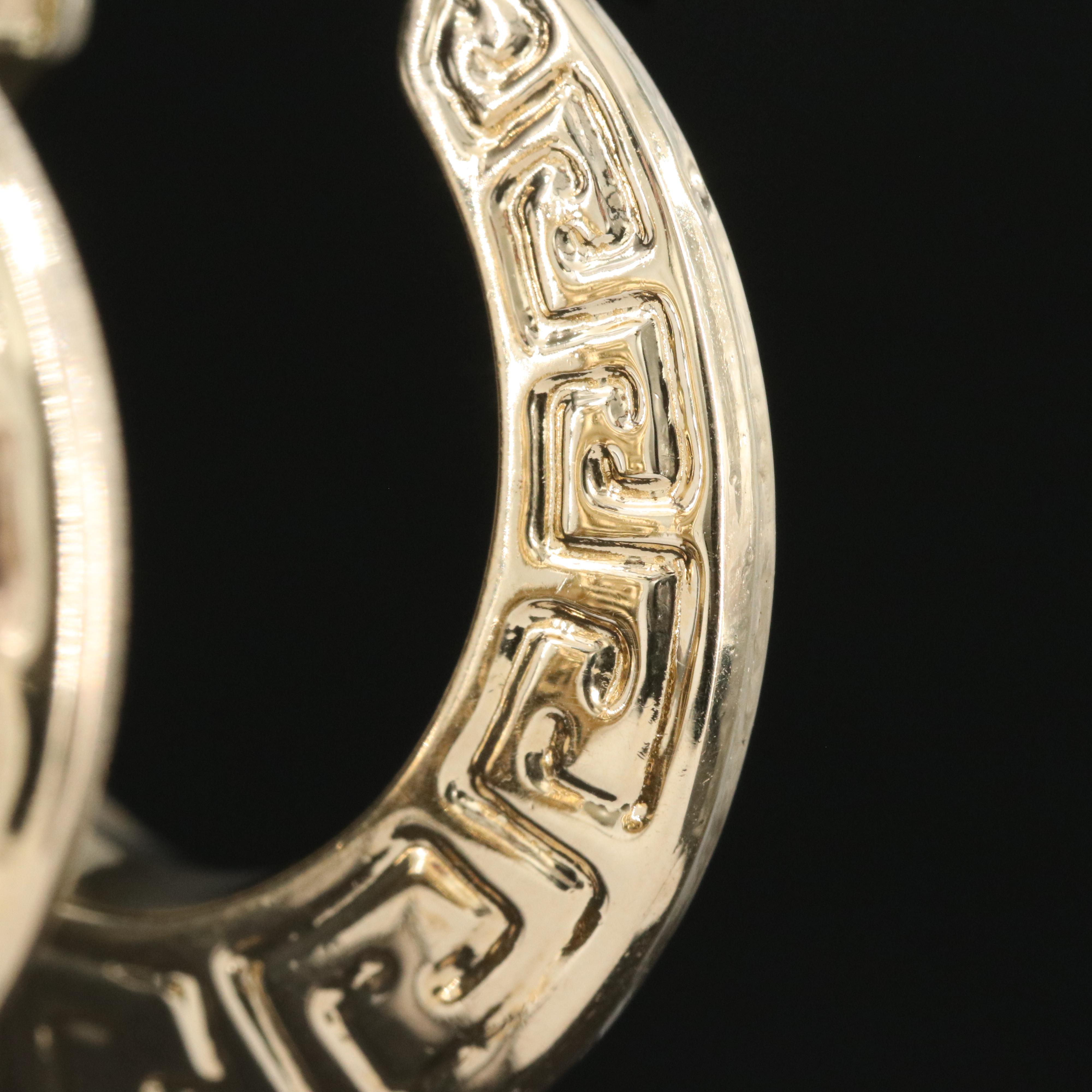 Michael Anthonty 14K Greek Key Hoop Earrings