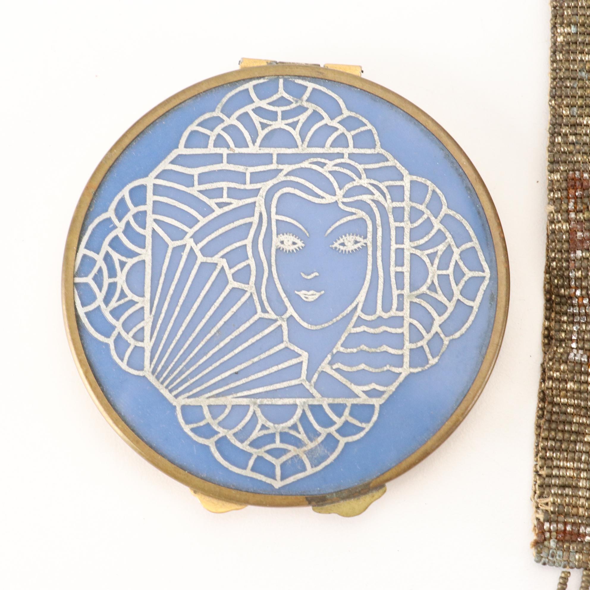 Beaded Frame Bag with Compact Mirrors