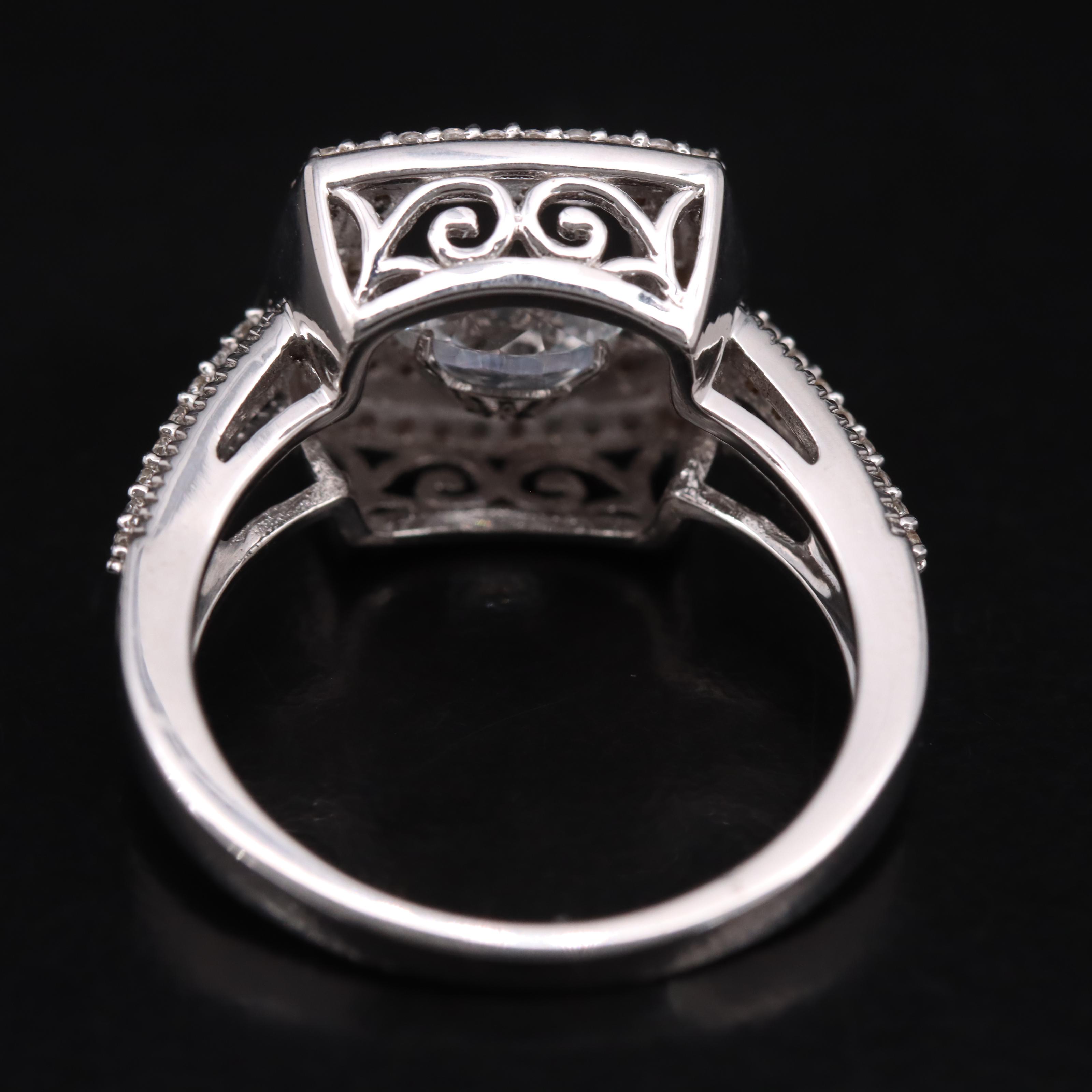 Sterling White Topaz and White Sapphire Shimmer Ring