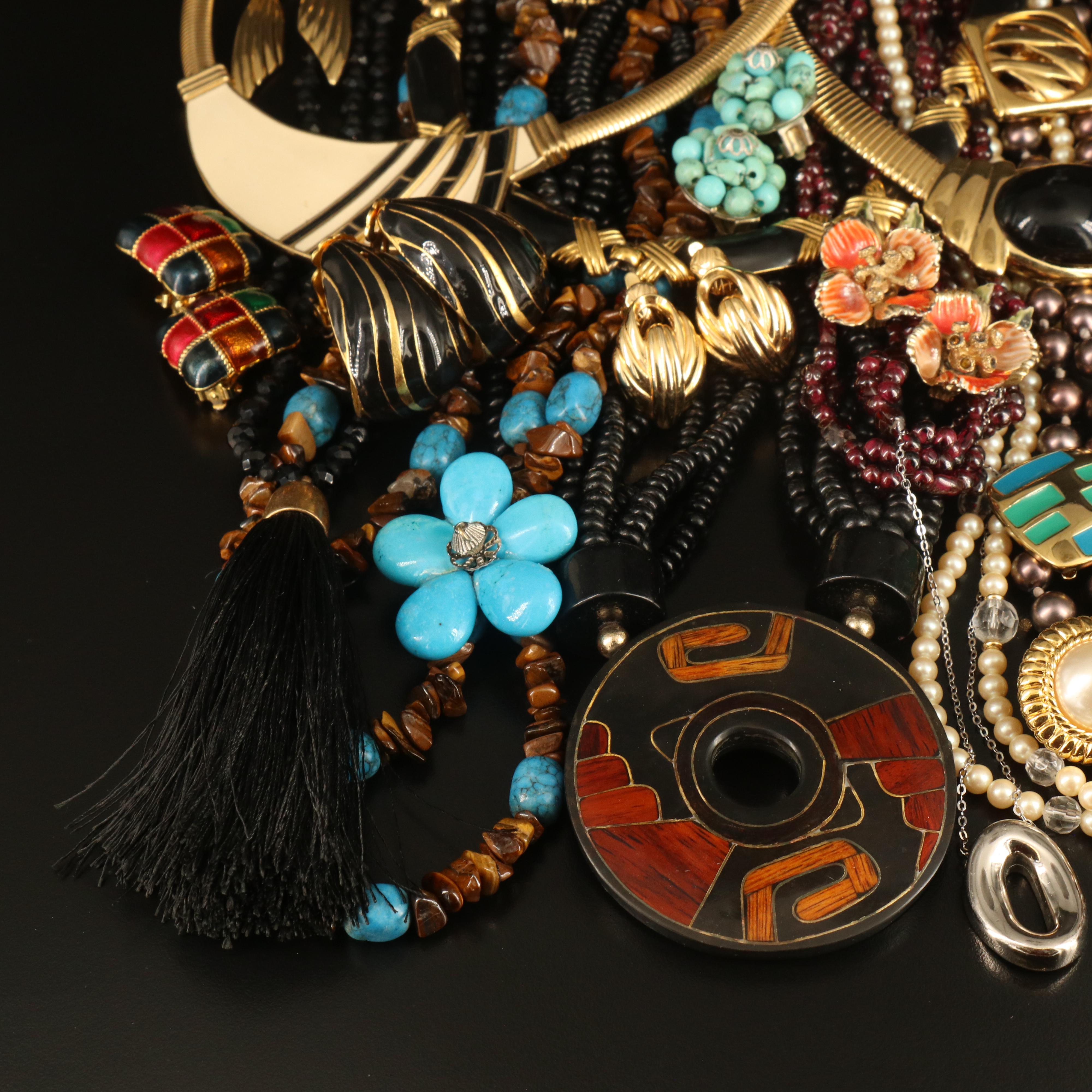 Sterling, Tiger's Eye, Coral and Mother-of-Pearl Featured in Jewelry Collection