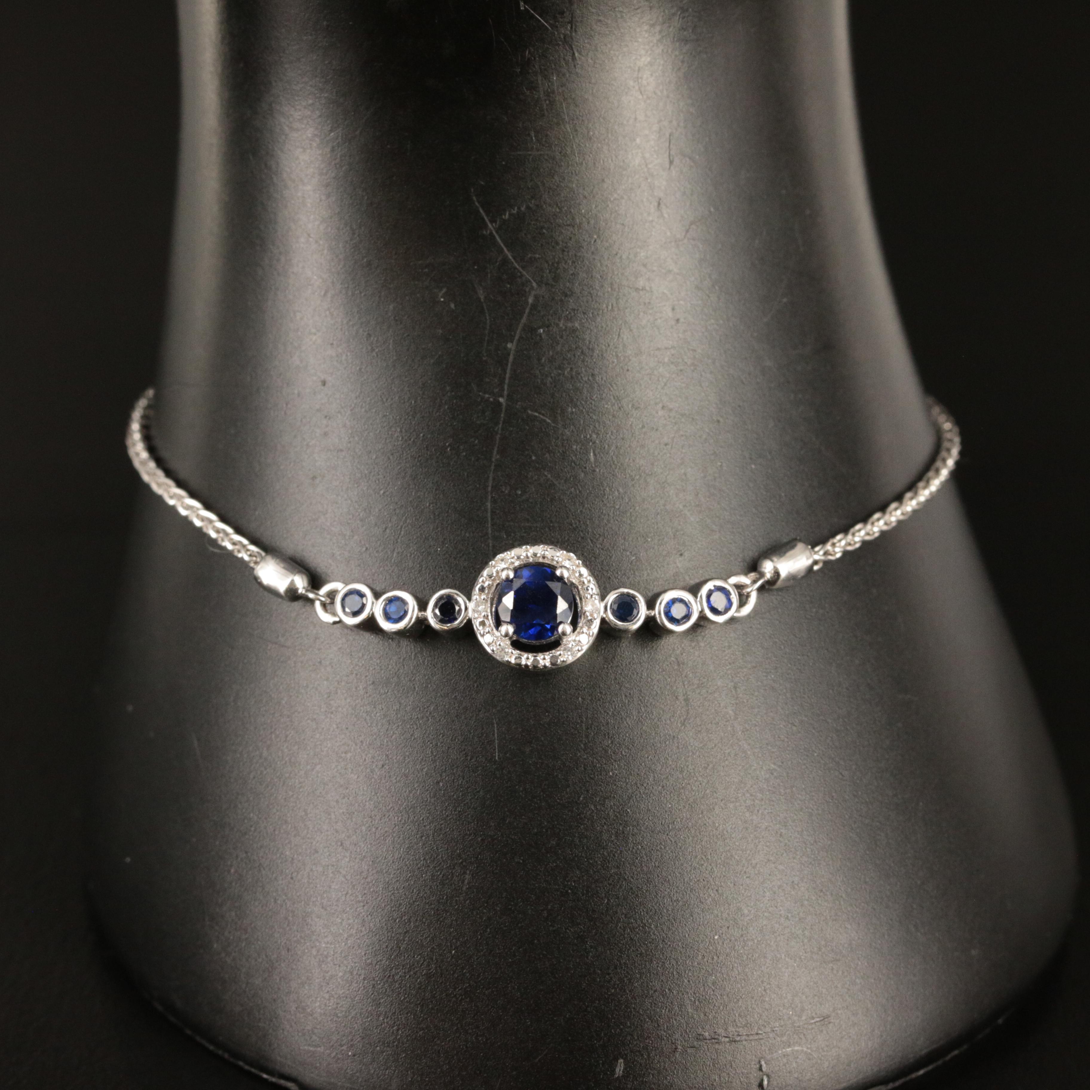 Sterling Sapphire Bolo Bracelet