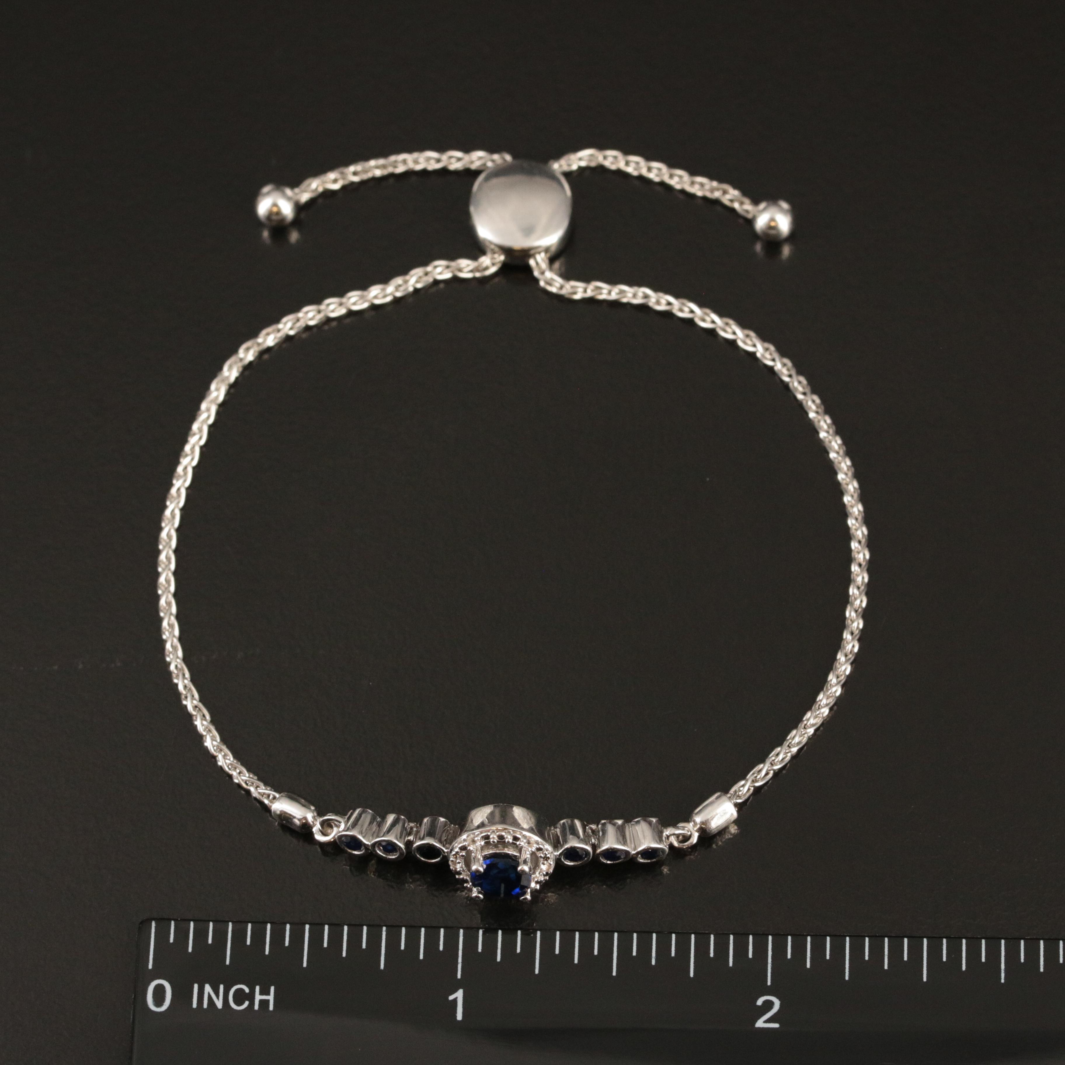 Sterling Sapphire Bolo Bracelet