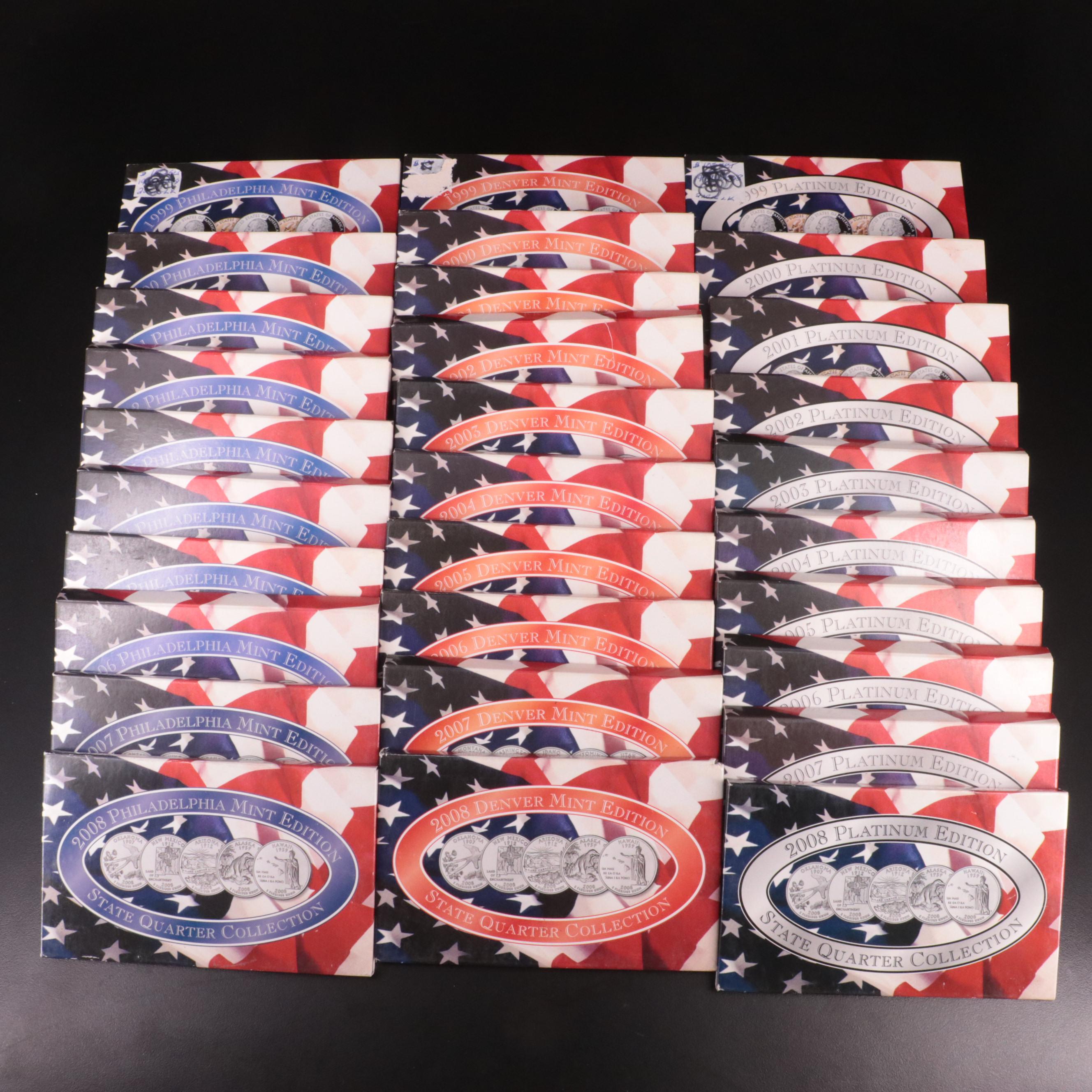Collection of Thirty State Quarter Sets 1999-2008 Complete