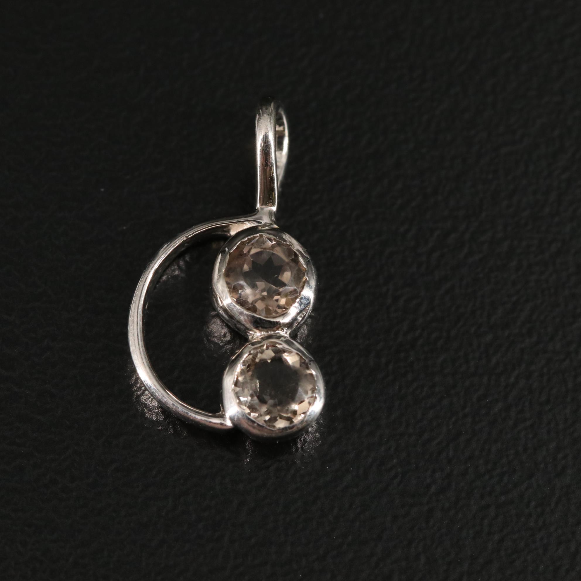 Sterling Smoky Quartz Pendant