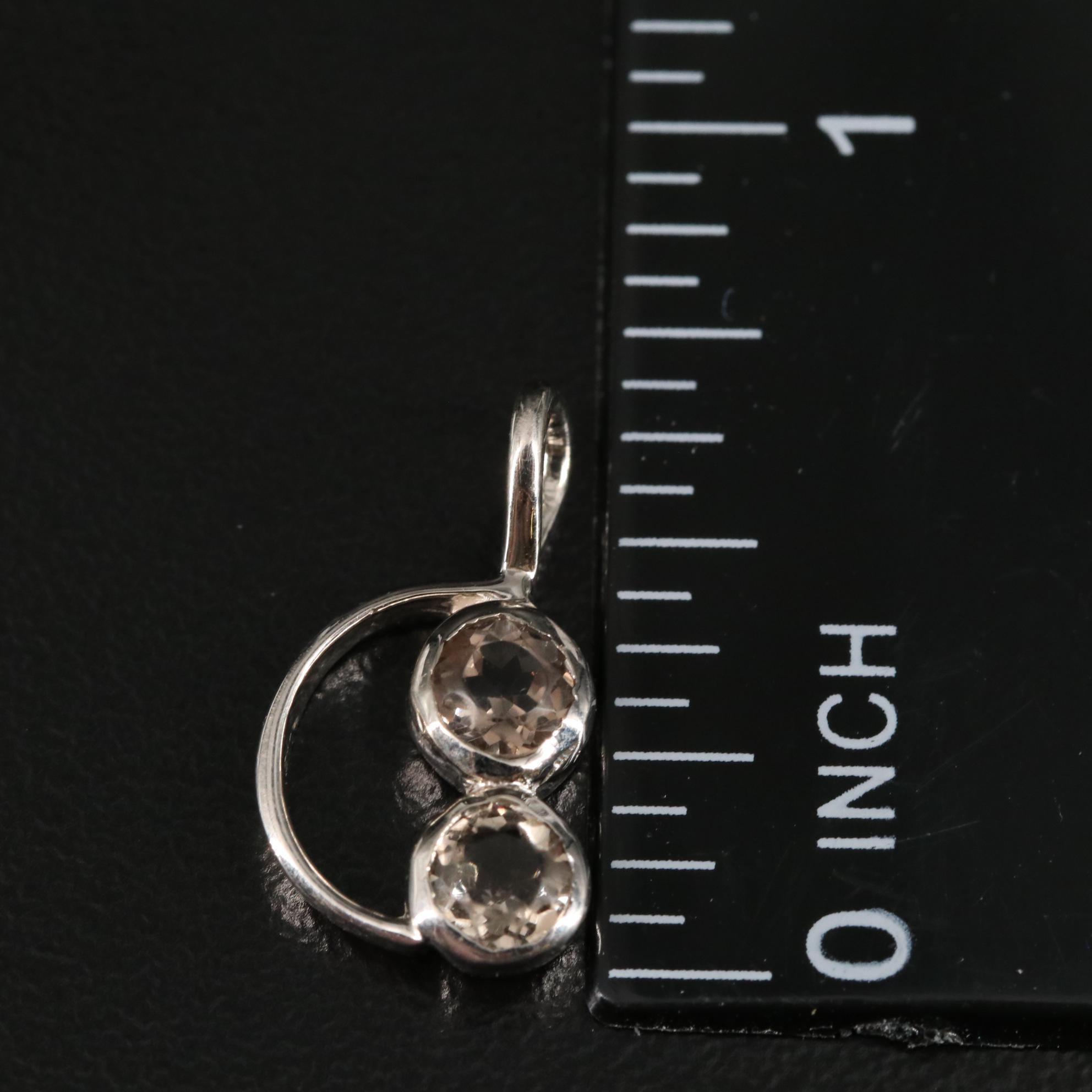 Sterling Smoky Quartz Pendant