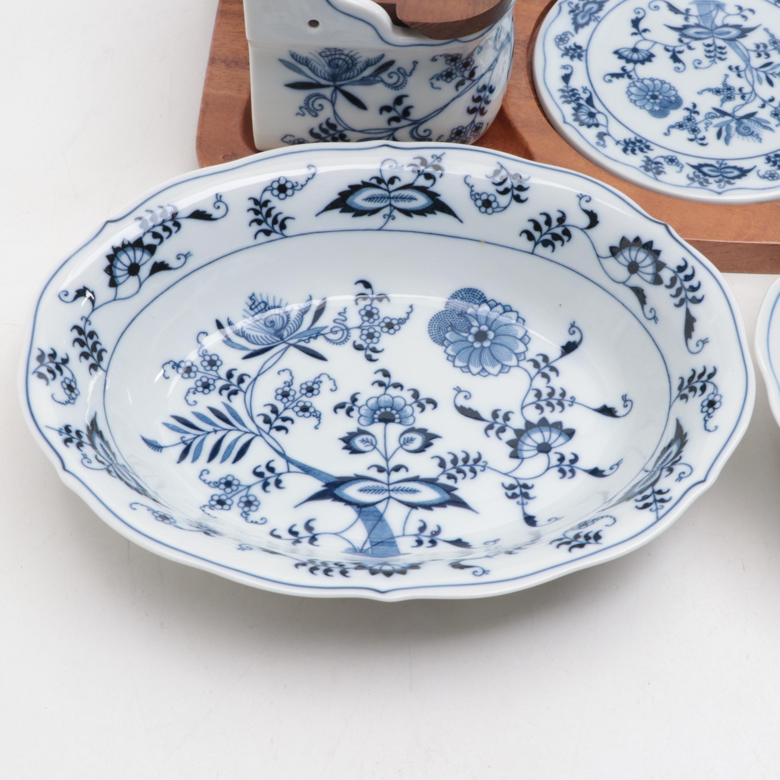 Japanese Blue Danube and Other Porcelain Serveware