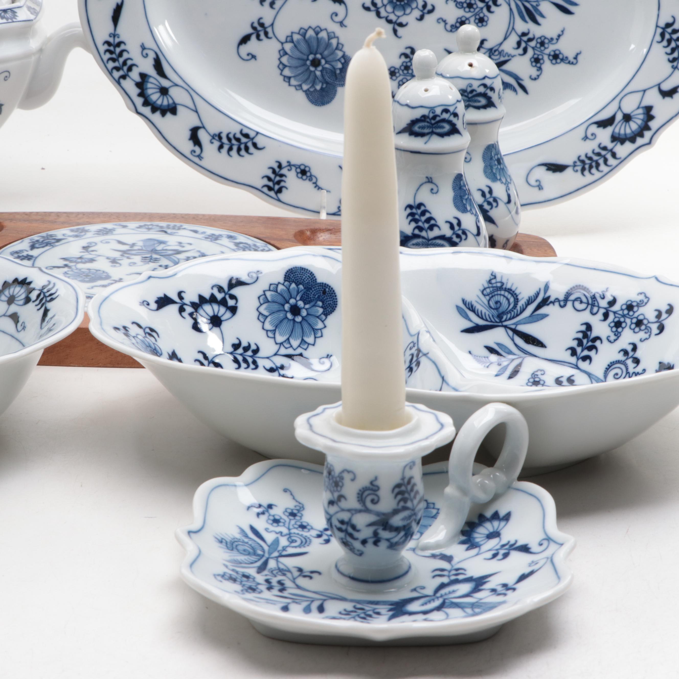 Japanese Blue Danube and Other Porcelain Serveware