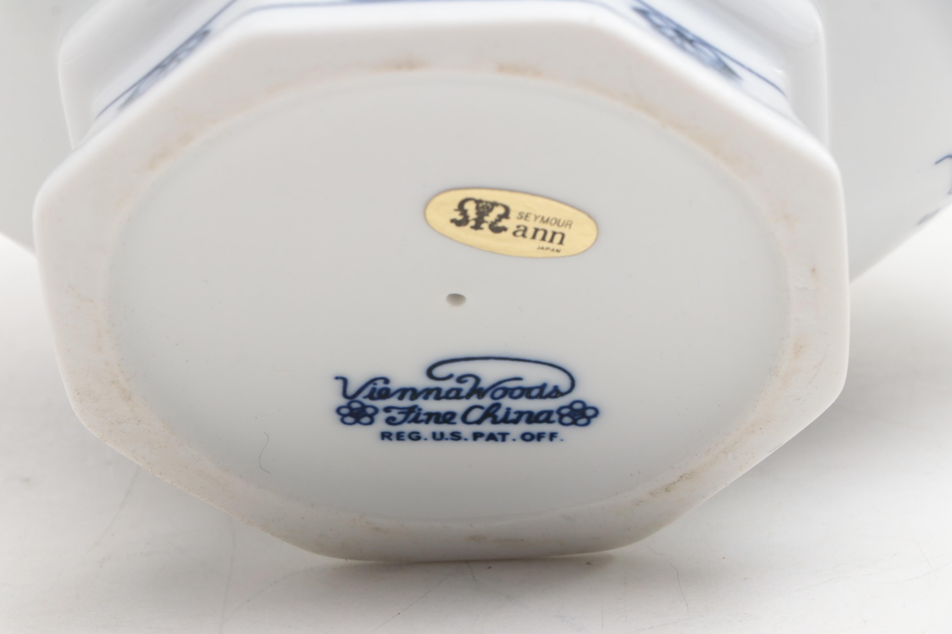 Japanese Blue Danube and Other Porcelain Serveware