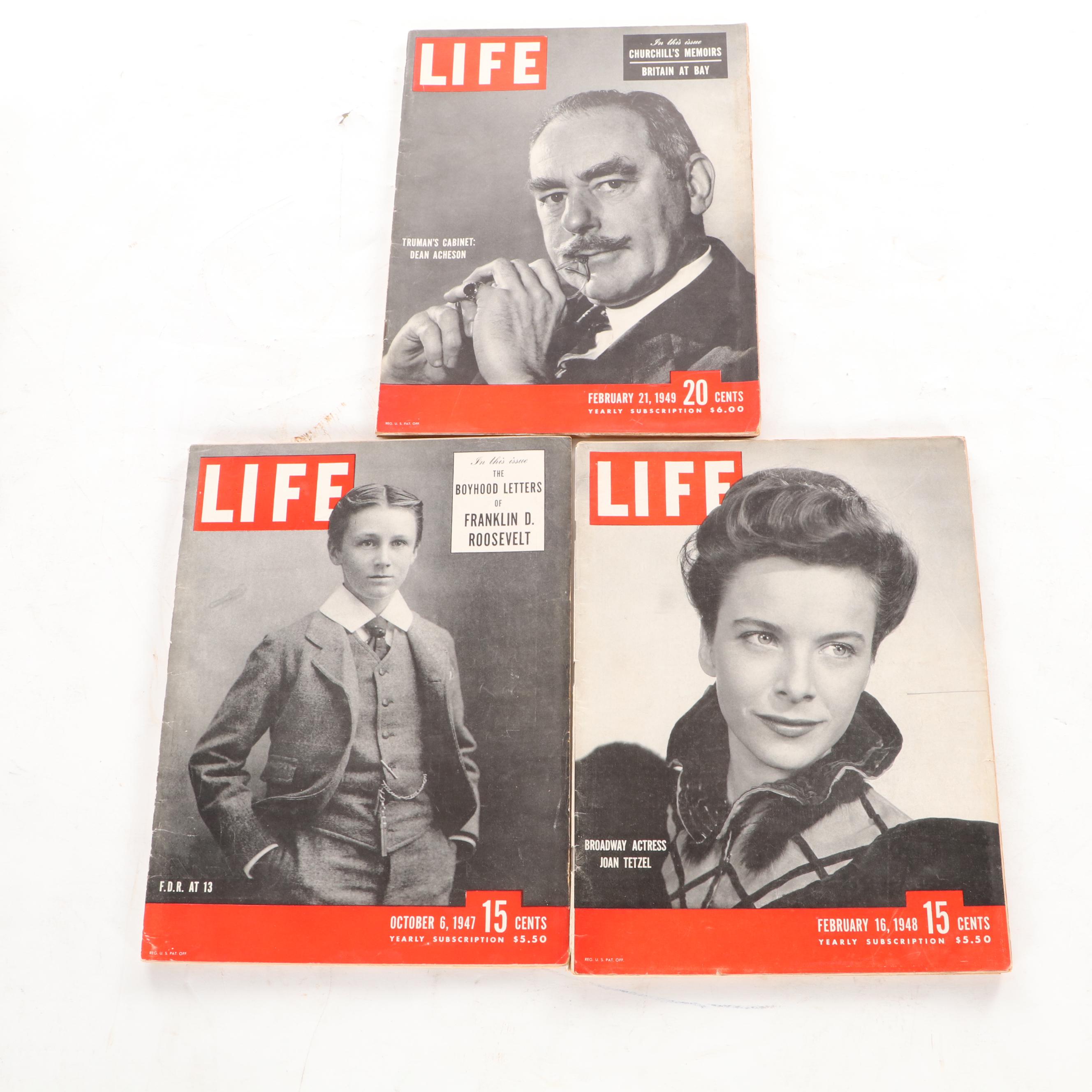 "LIFE" Magazine Issues Featuring Franklin D. Roosevelt and More, 1940s