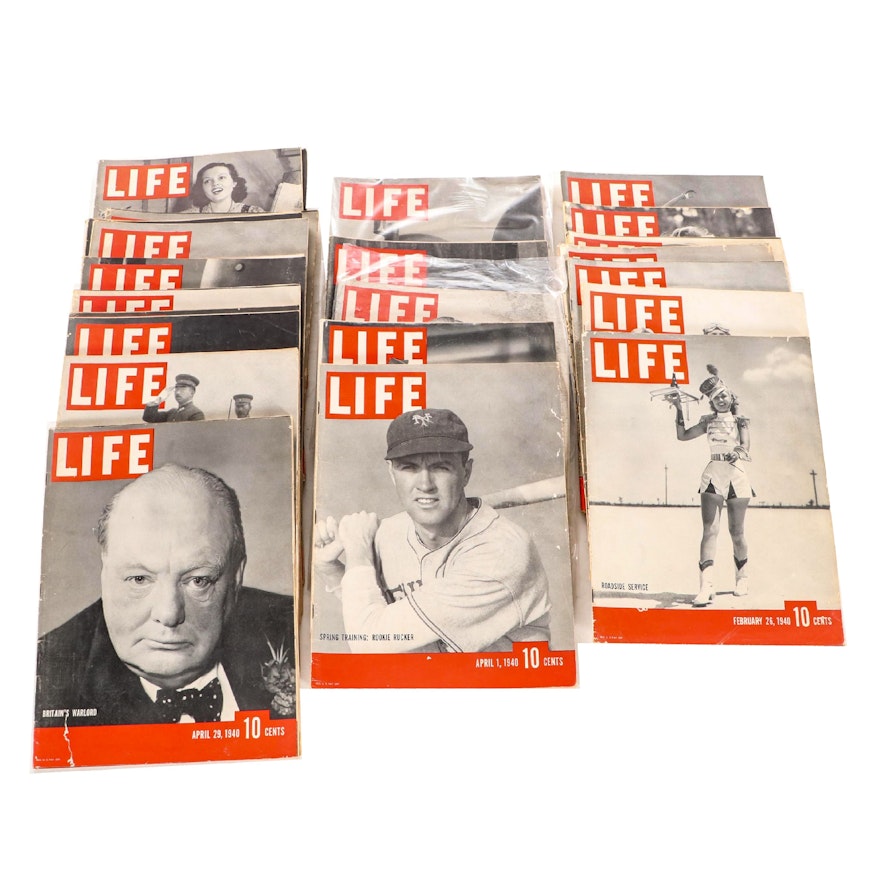 "LIFE" Magazine Collection Featuring World War II and More, 1940s