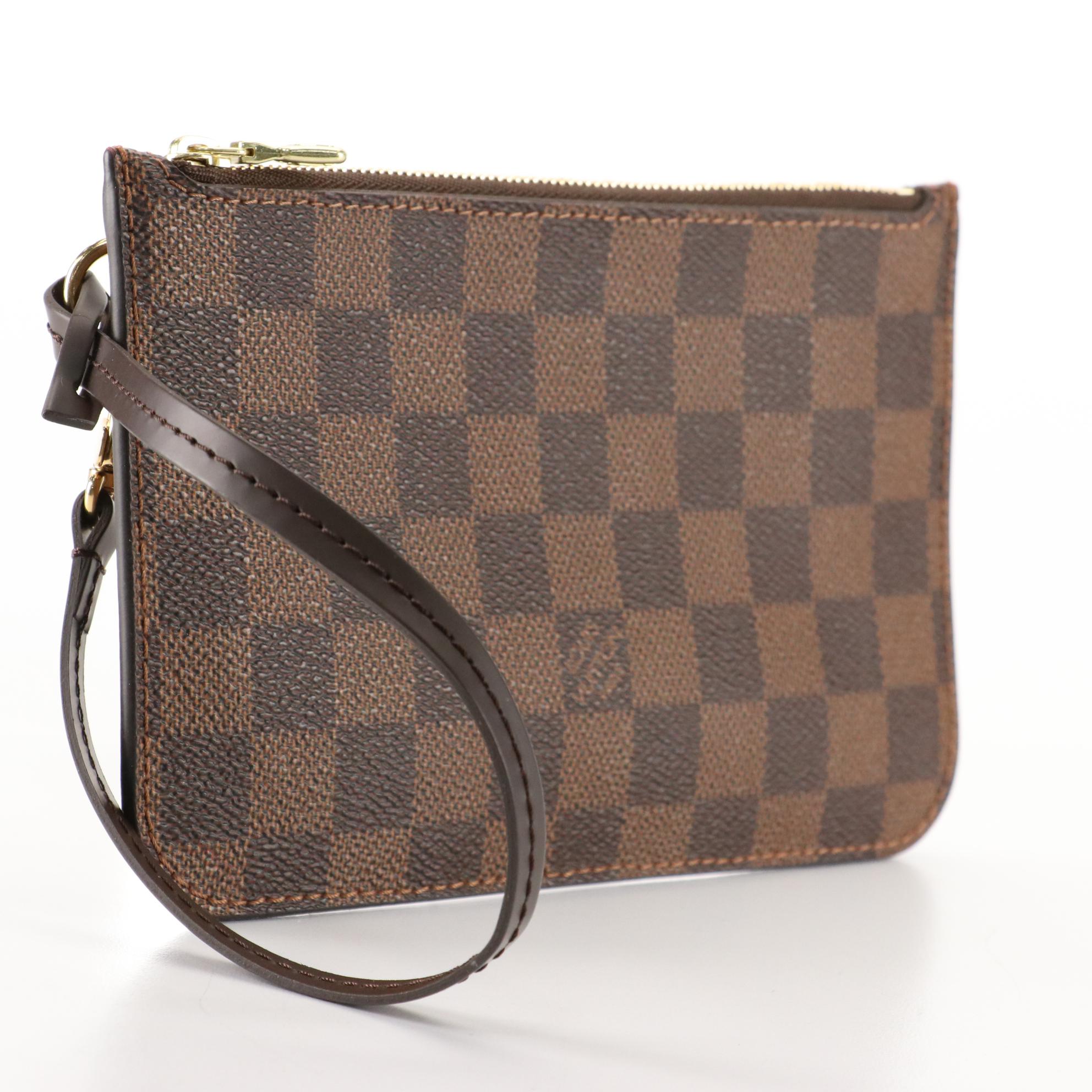 Louis Vuitton Neverfull PM Pochette in Damier Ebene Canvas with Strap