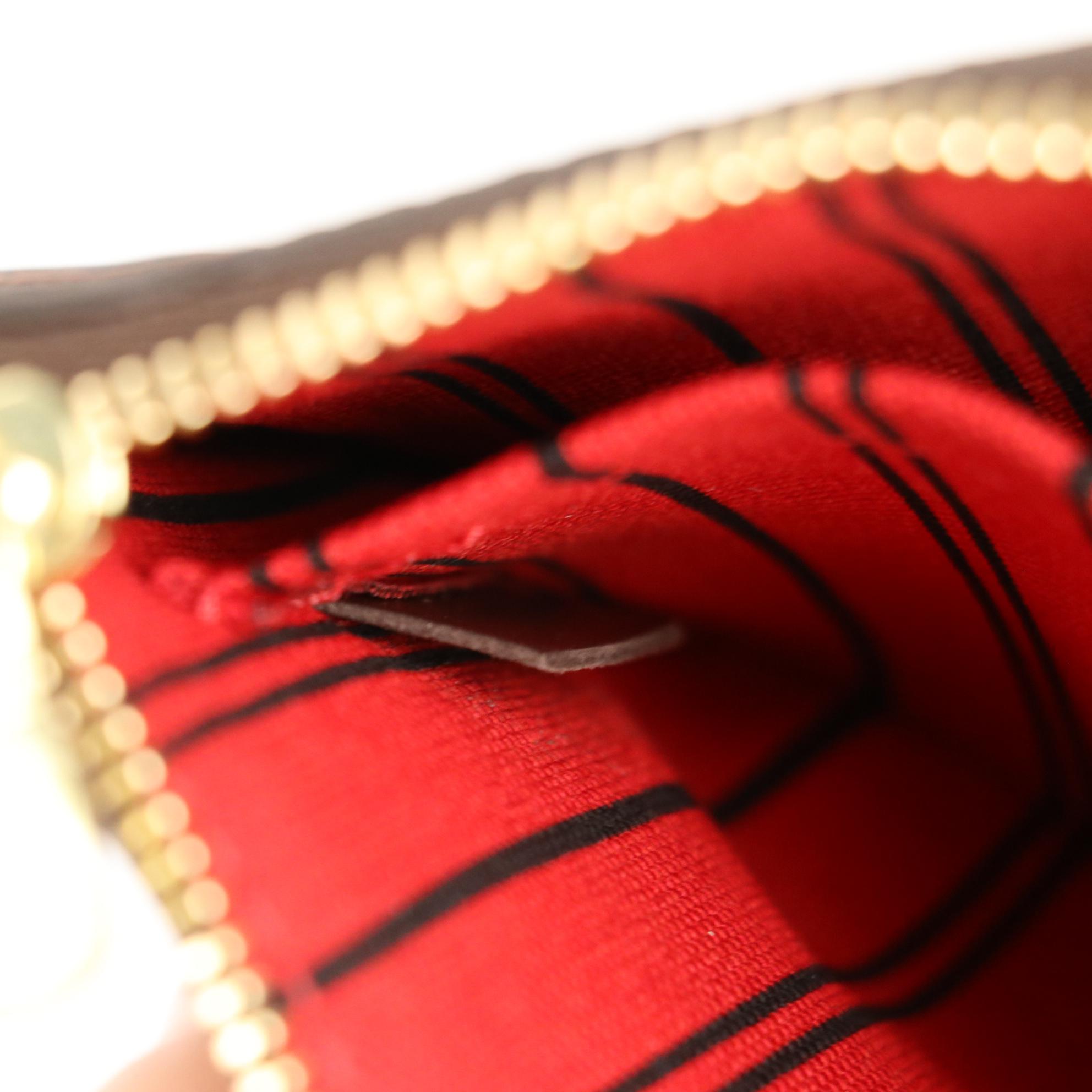 Louis Vuitton Neverfull PM Pochette in Damier Ebene Canvas with Strap