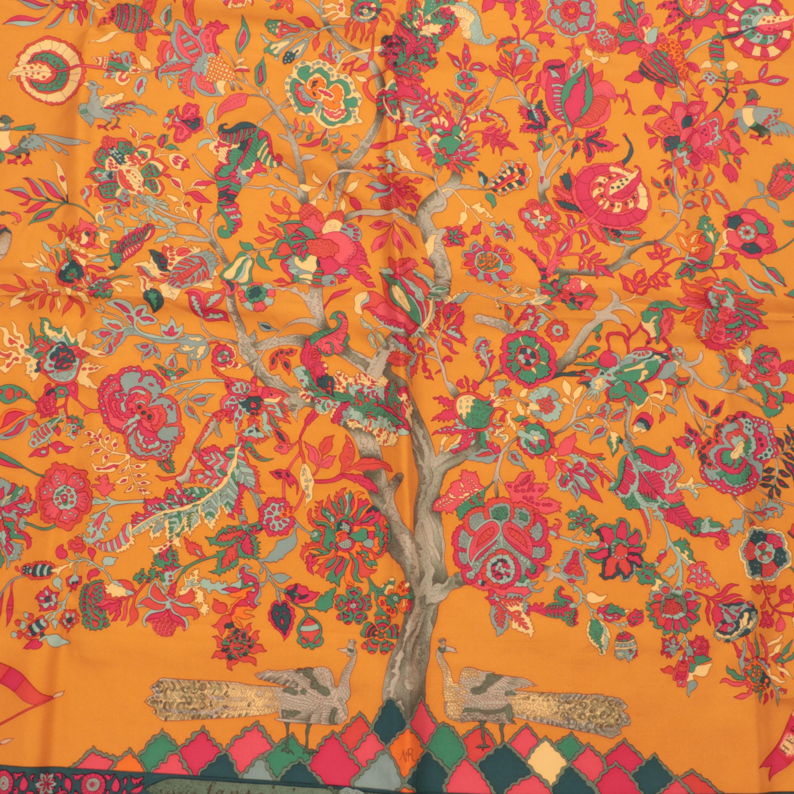 Hermès "Fantaisies Indiennes" Scarf 90 in Silk Twill with Box