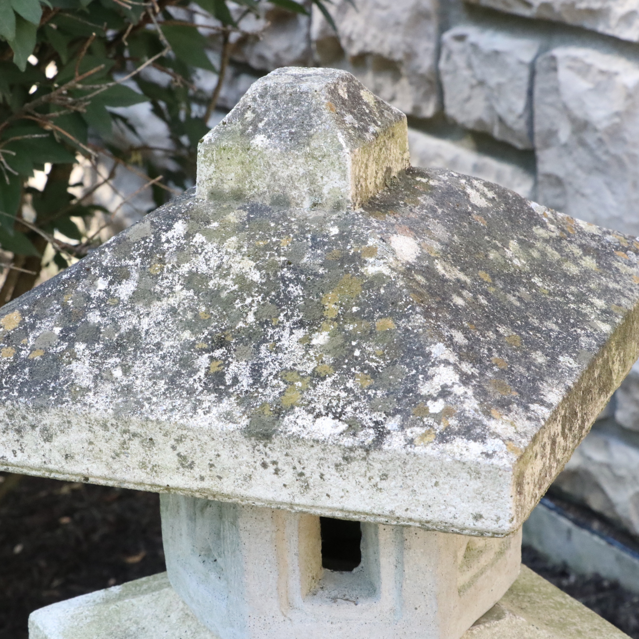 Four Piece Concrete Pagoda Garden Statuary