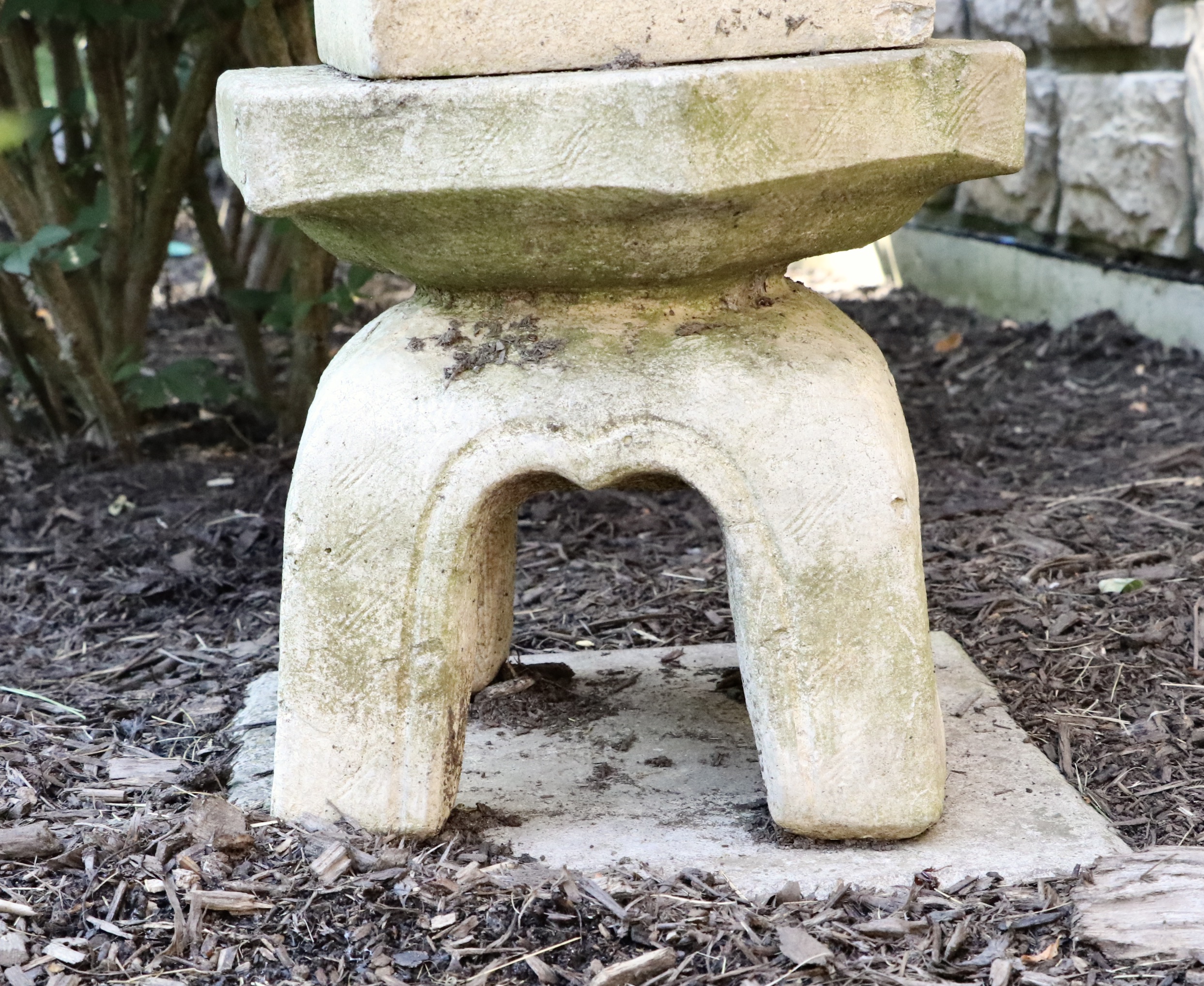 Four Piece Concrete Pagoda Garden Statuary