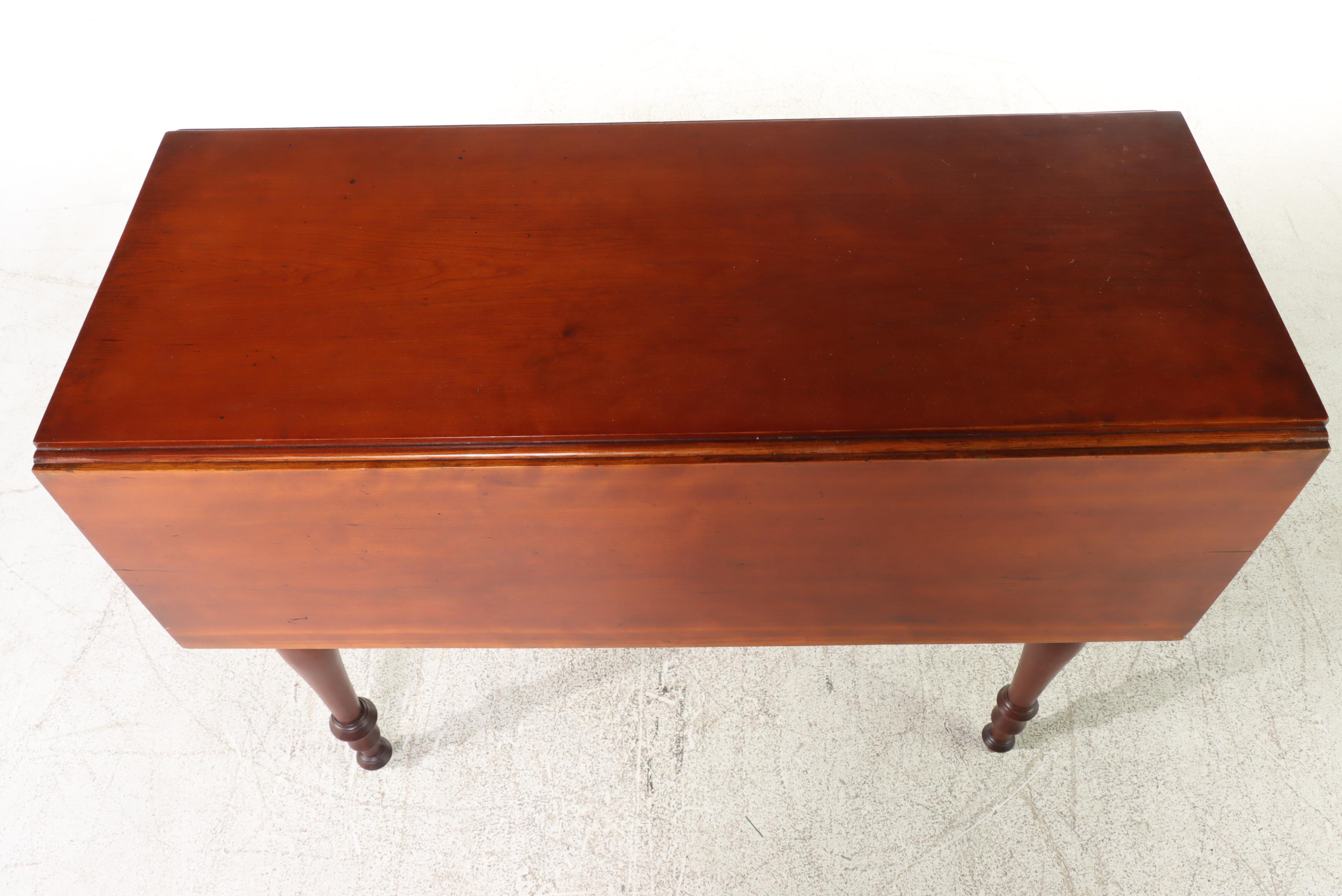 American Primitive Cherrywood Drop-Leaf Table, 19th Century