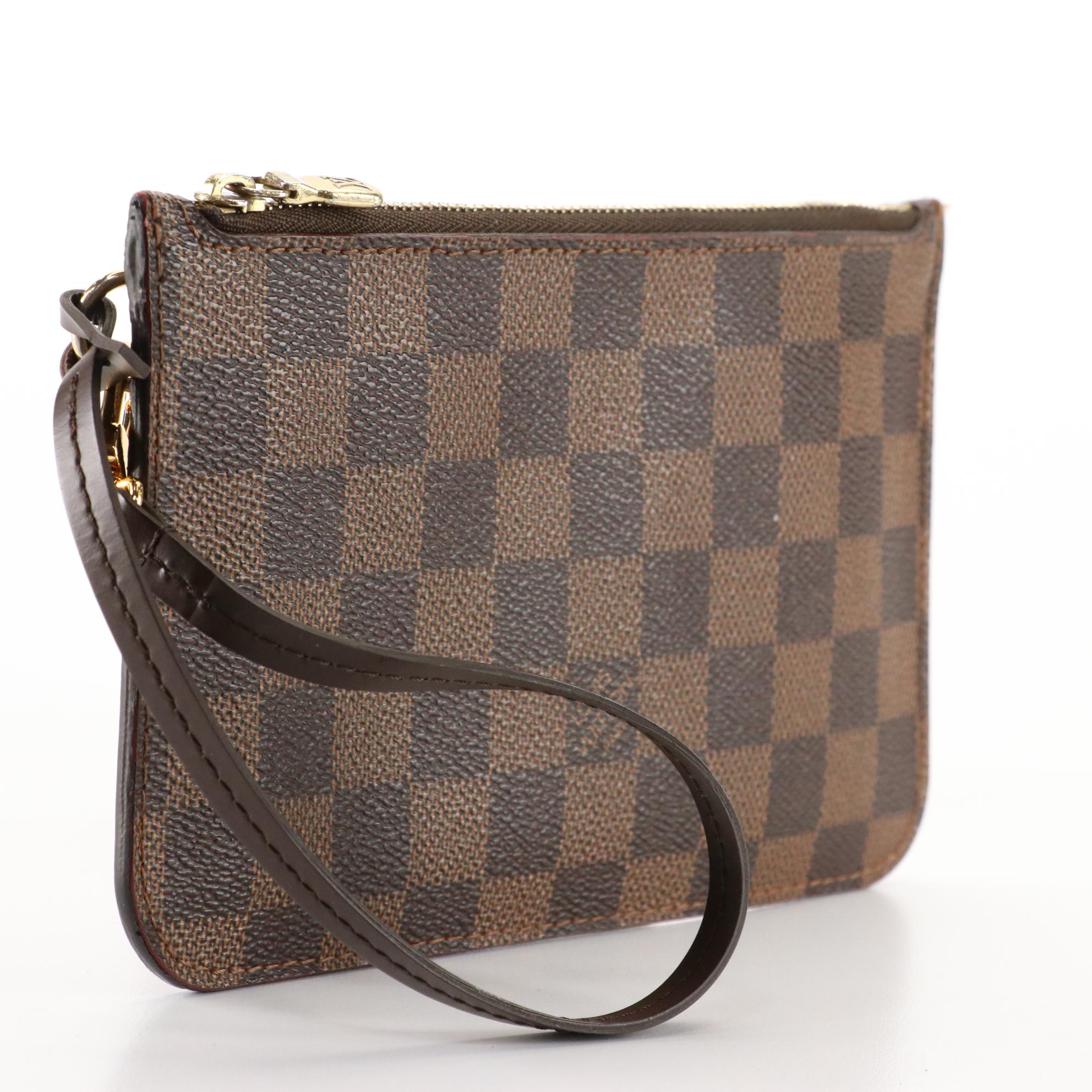 Louis Vuitton Neverfull PM Pochette in Damier Ebene Canvas with Strap