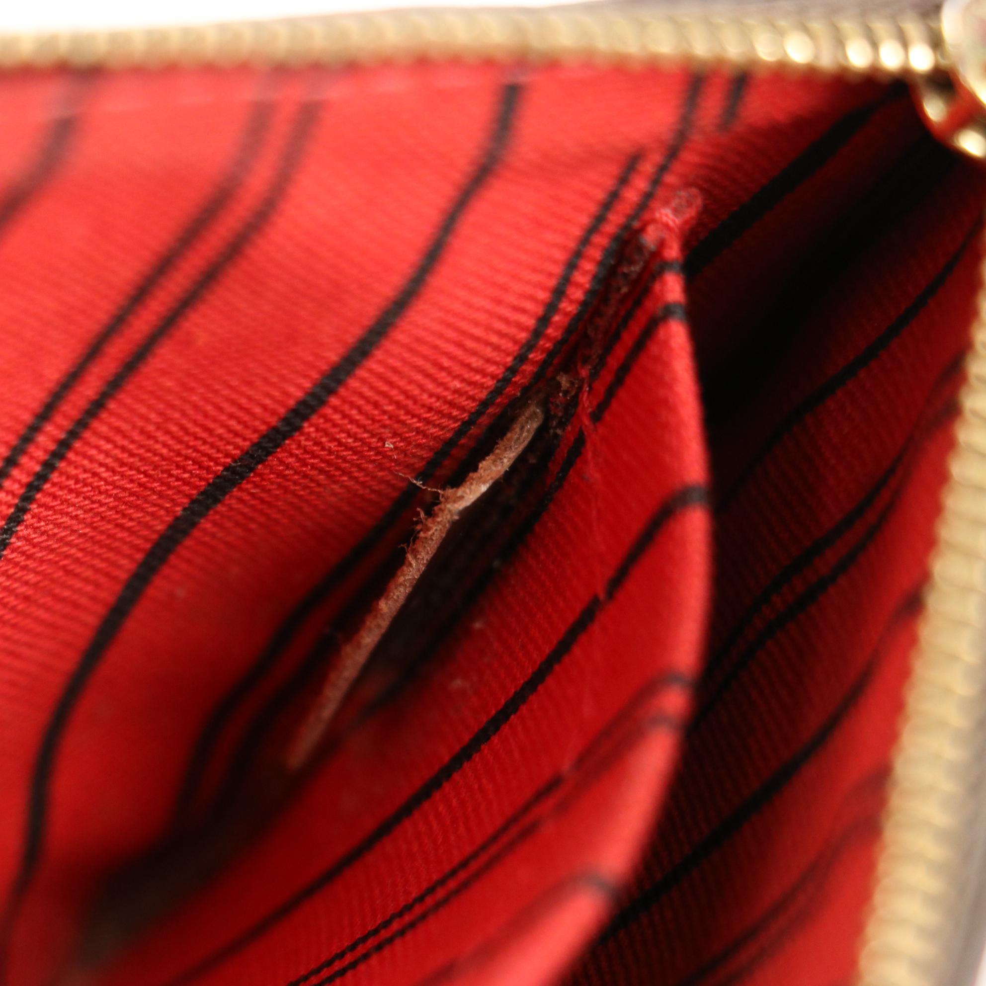 Louis Vuitton Neverfull PM Pochette in Damier Ebene Canvas with Strap