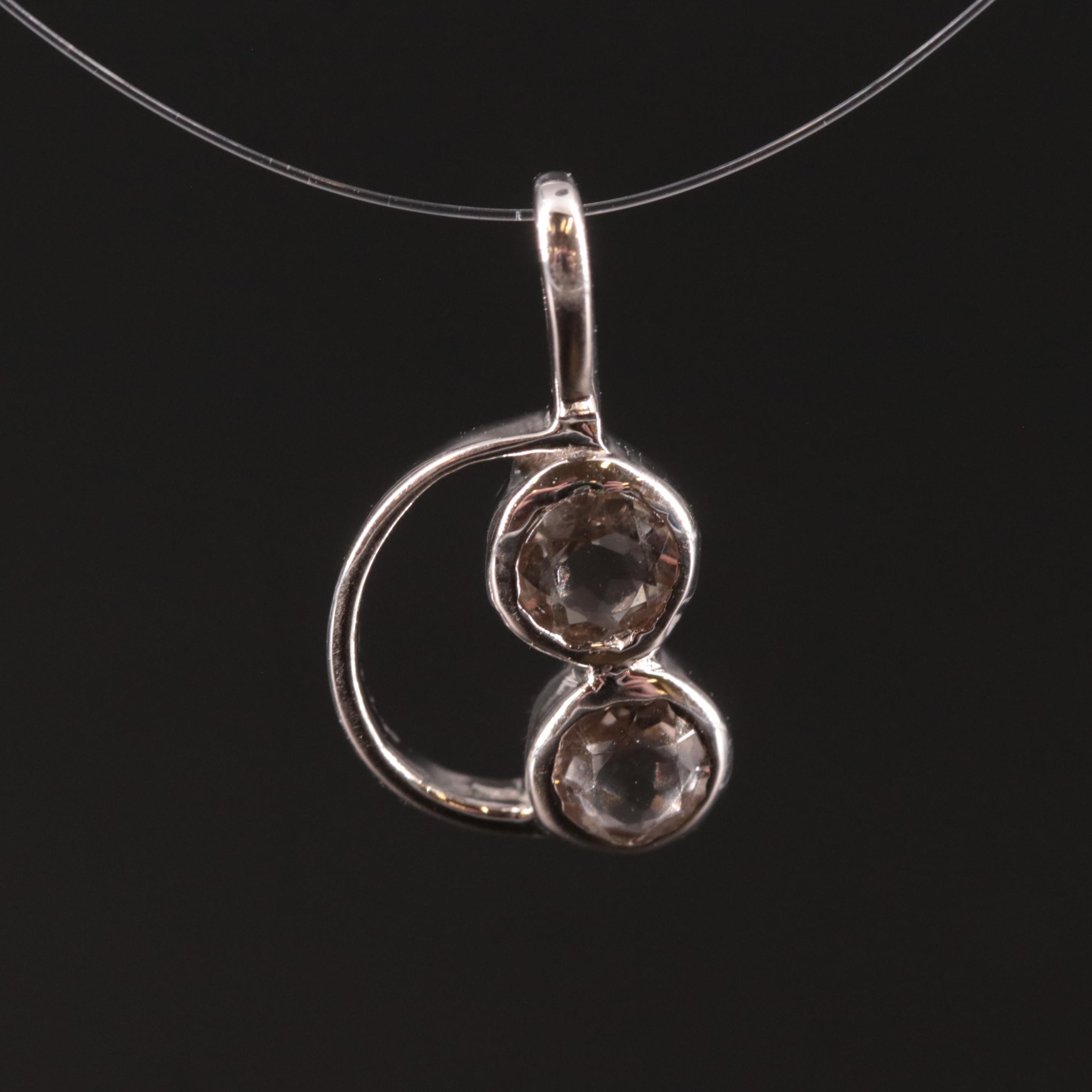 Sterling Smoky Quartz Pendant