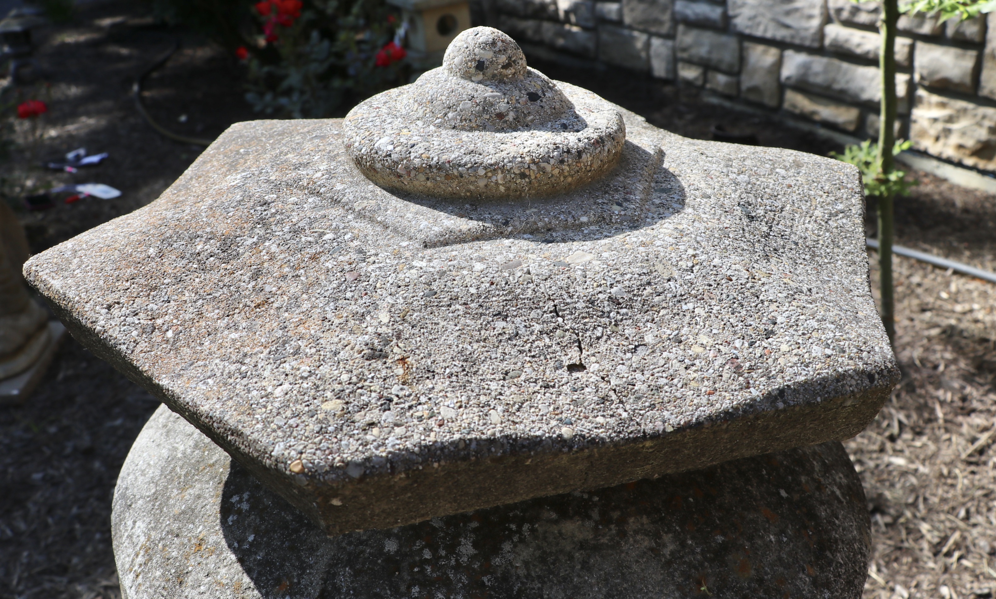 Five Piece Concrete Pagoda Garden Statuary