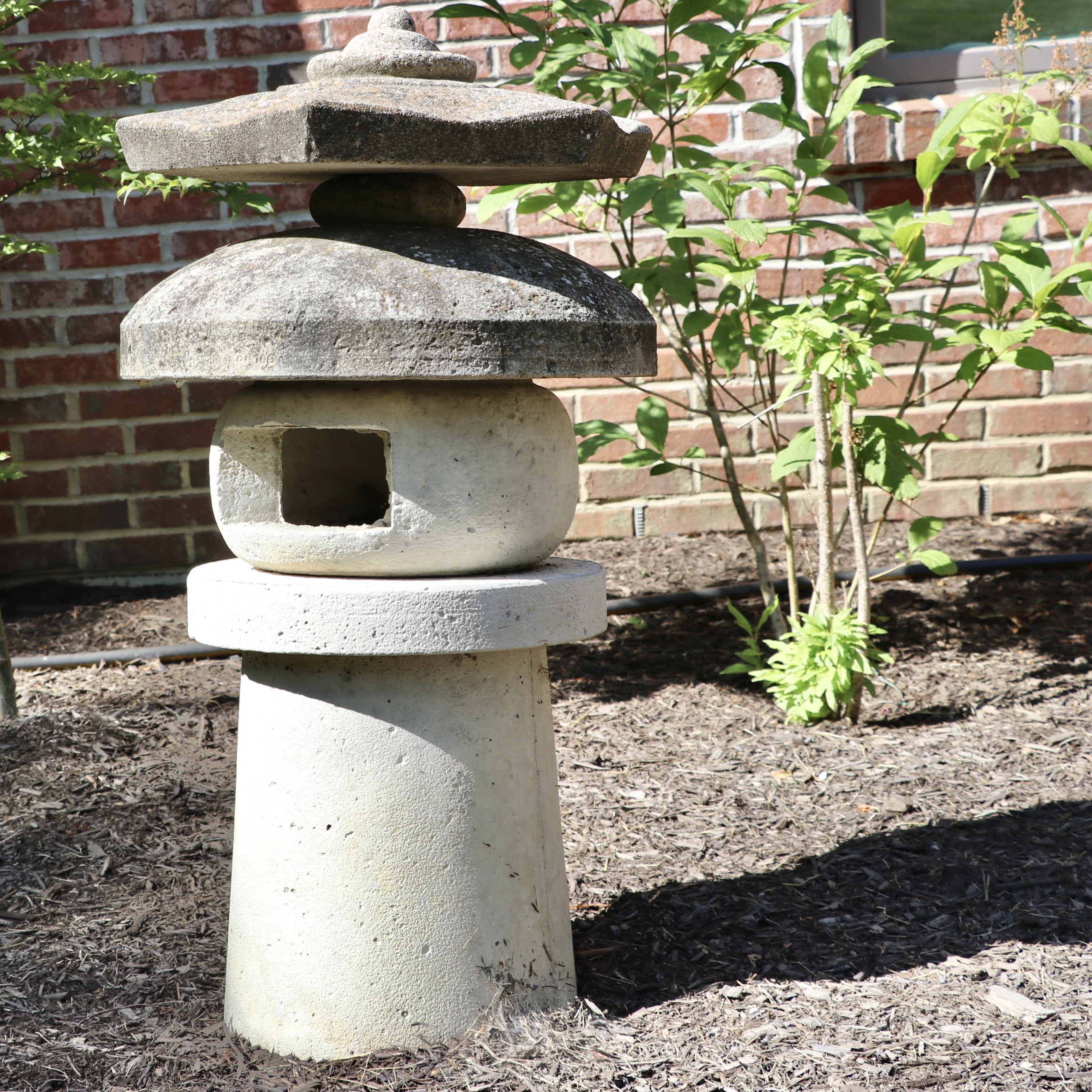 Five Piece Concrete Pagoda Garden Statuary