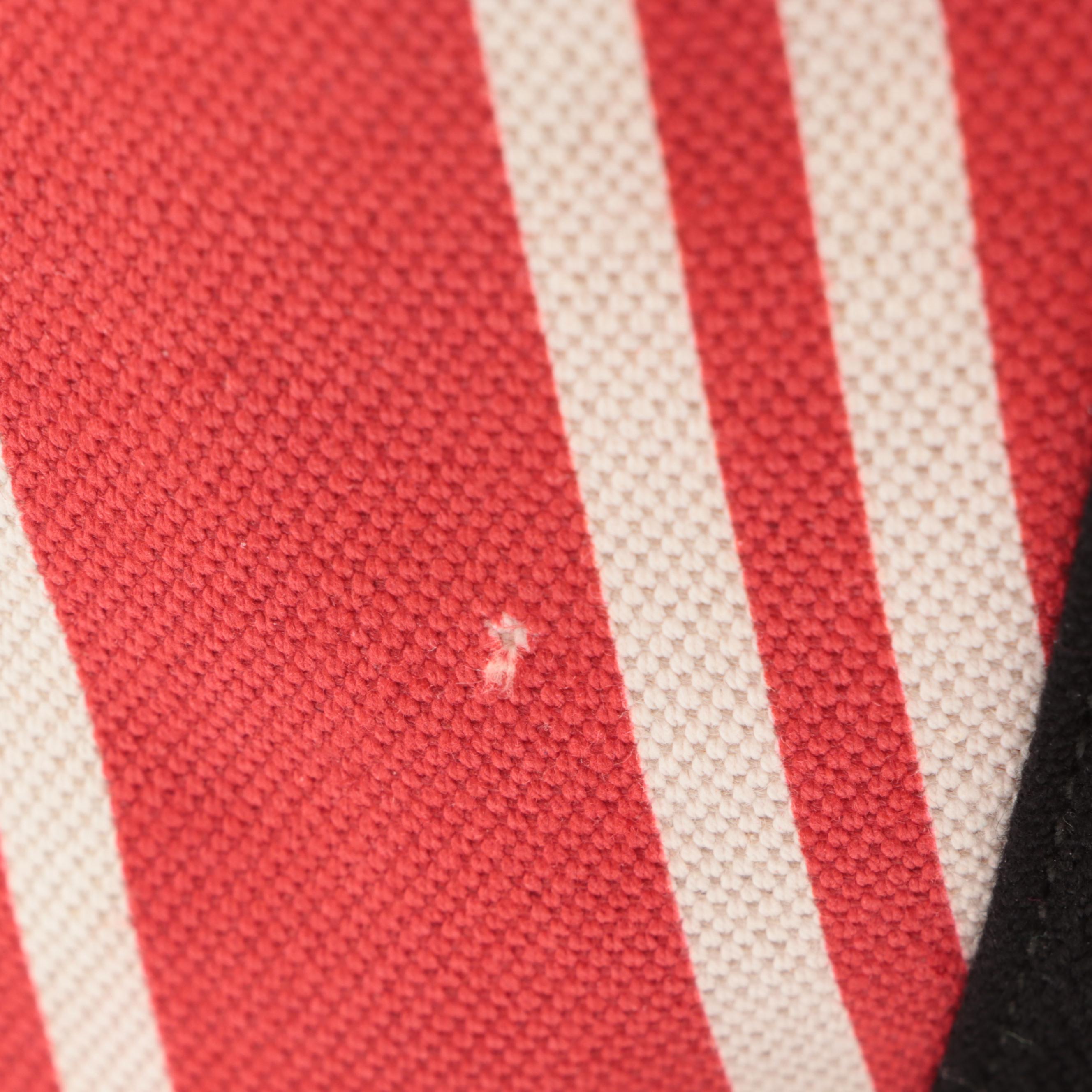 Balenciaga Medium Cabas Tote and Pouch in Striped Canvas with Leather Trim