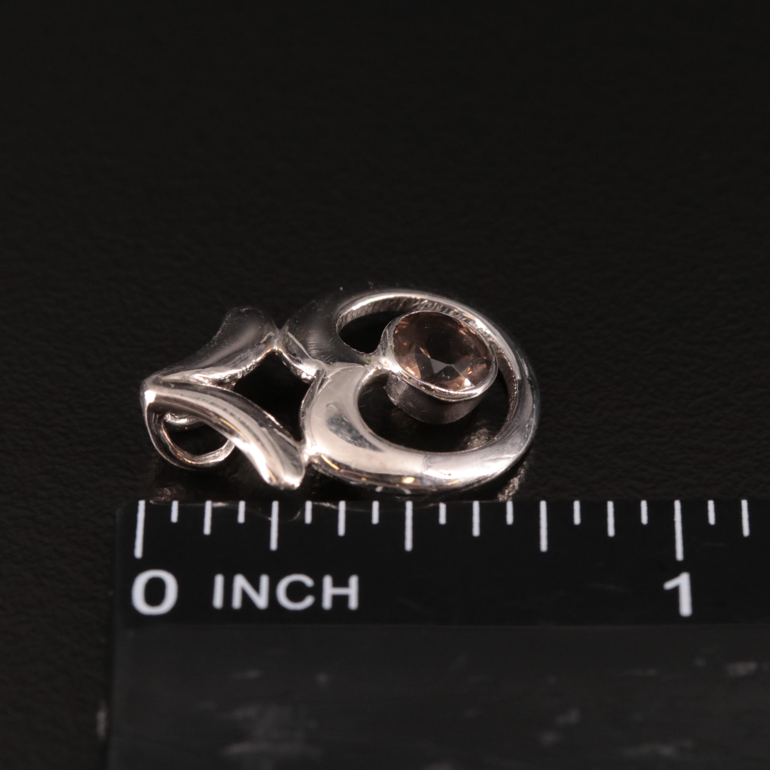 Sterling Smoky Quartz Pendant