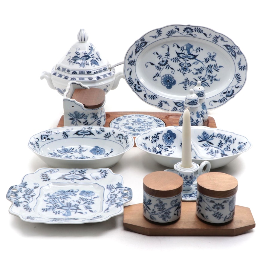 Japanese Blue Danube and Other Porcelain Serveware