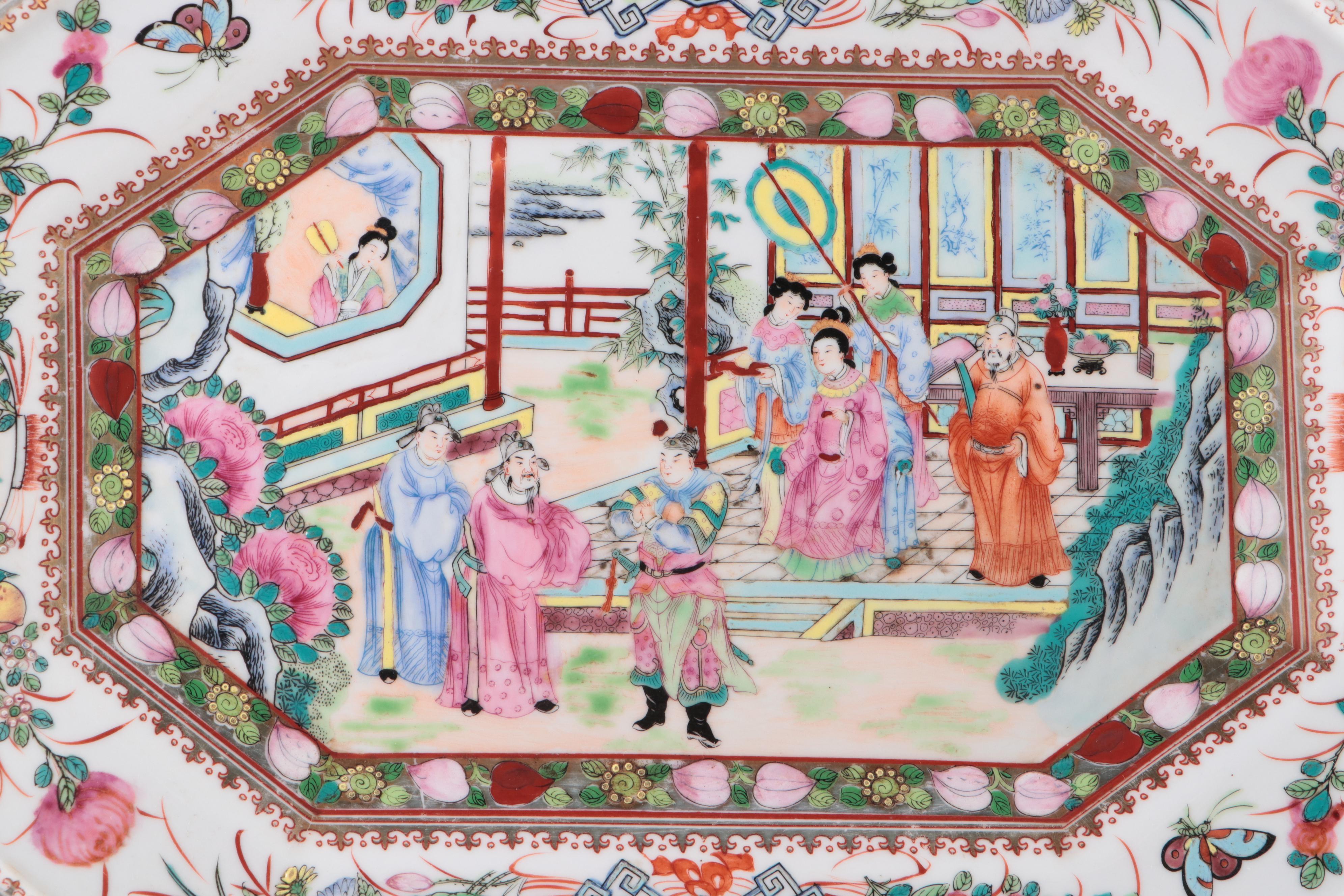 Chinese Famille Rose Octagonal Platter