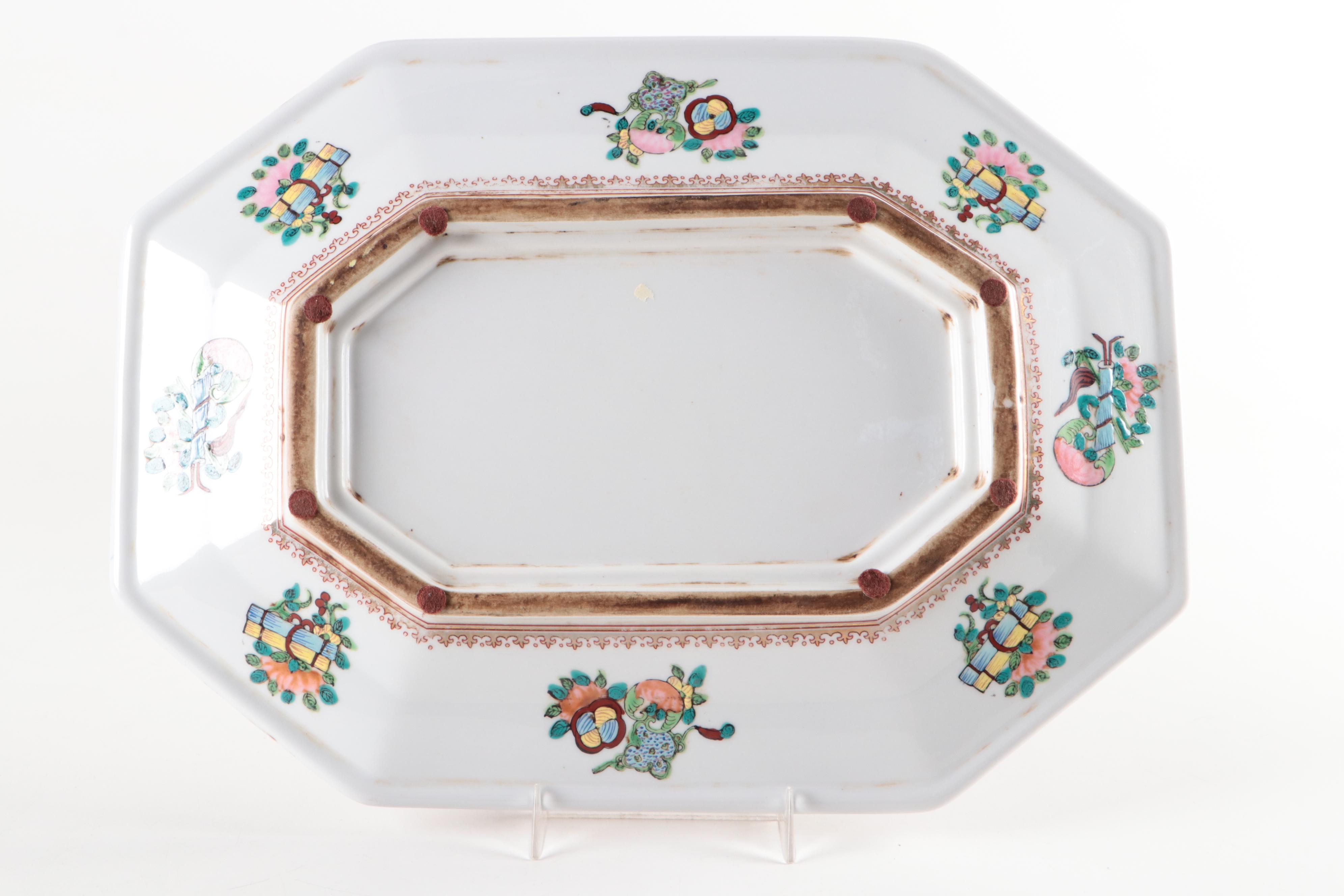 Chinese Famille Rose Octagonal Platter