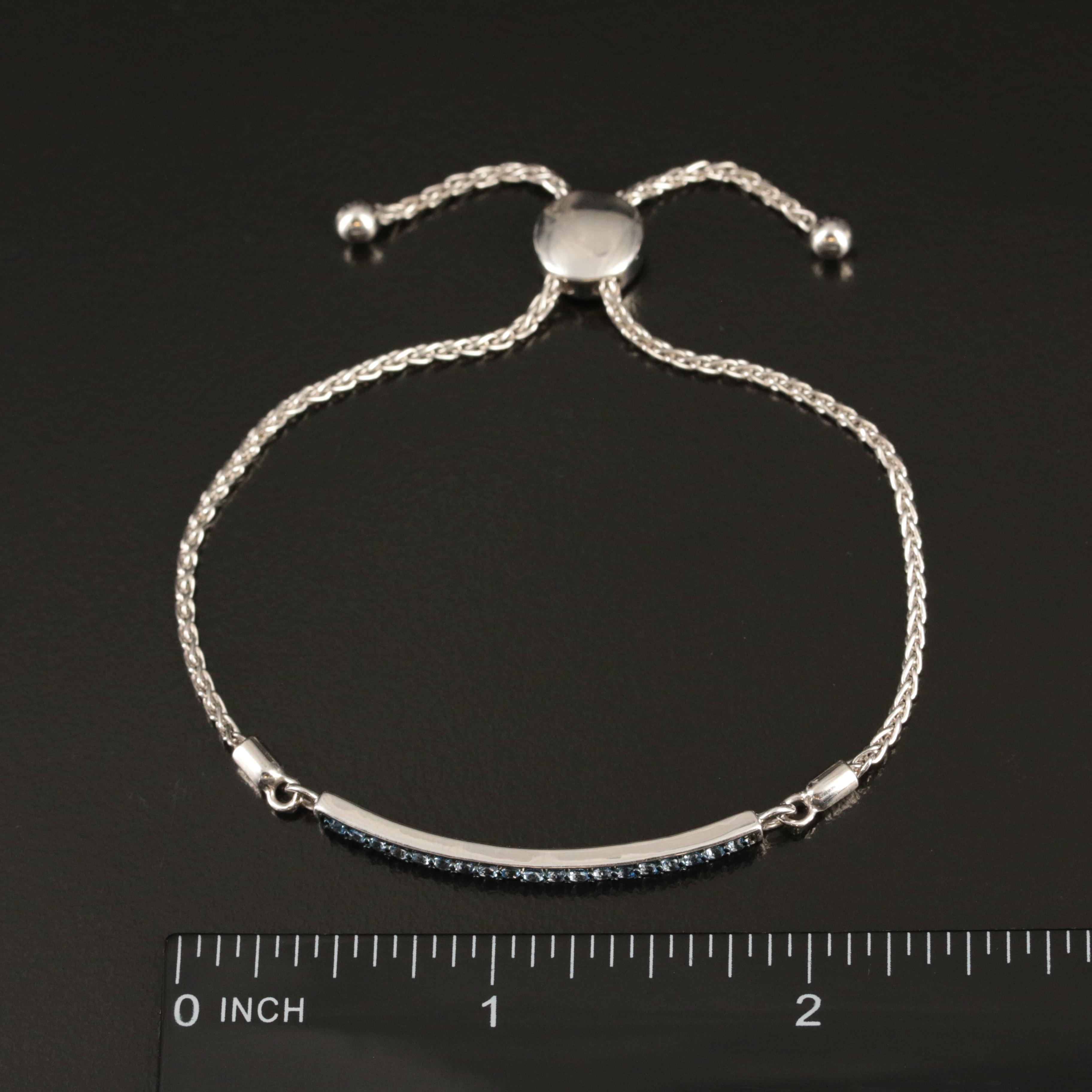 Sterling Topaz Bolo Bracelet